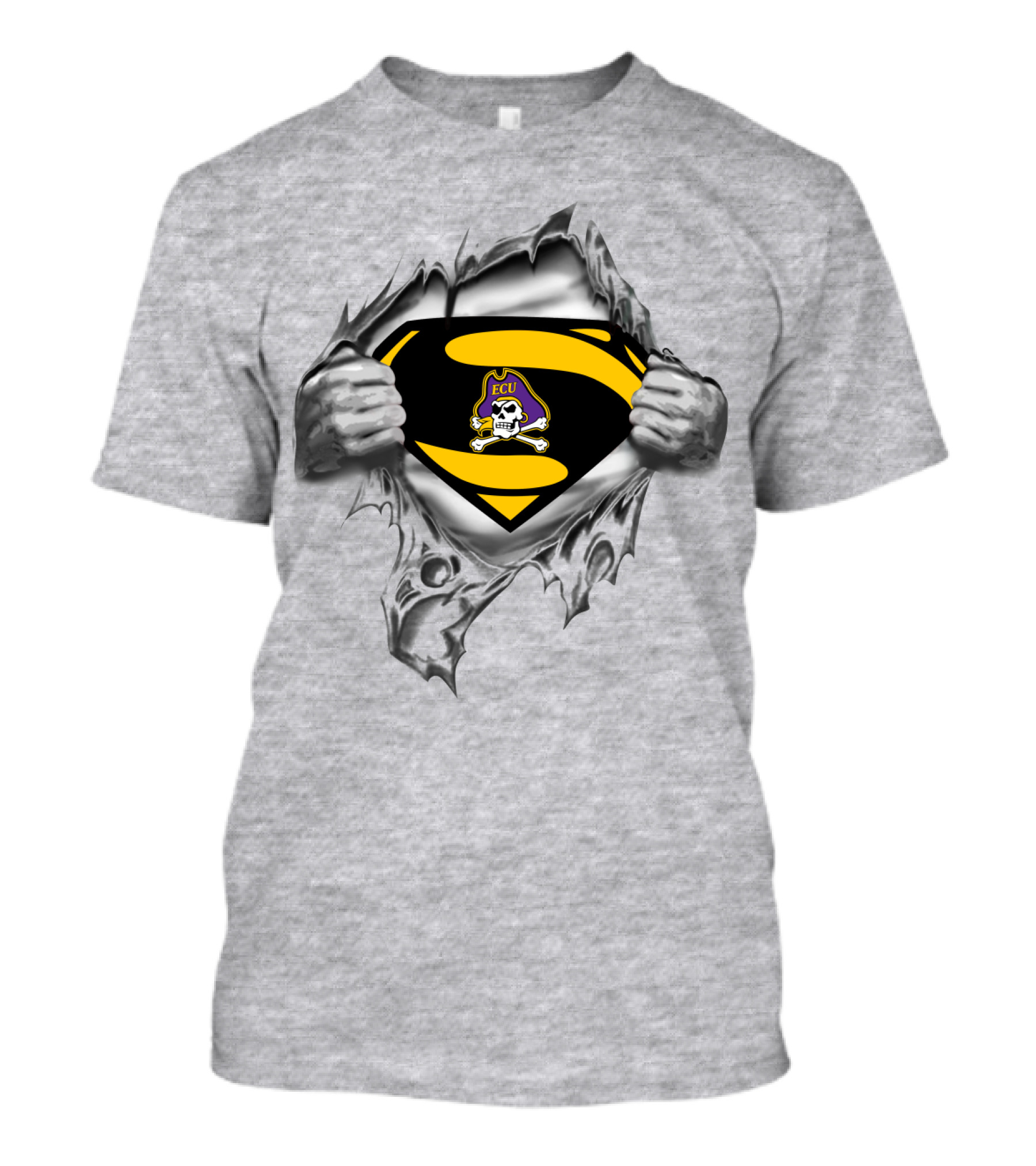 Ecu East Carolina Pirates Skull Logo Superhero Style T-Shirt