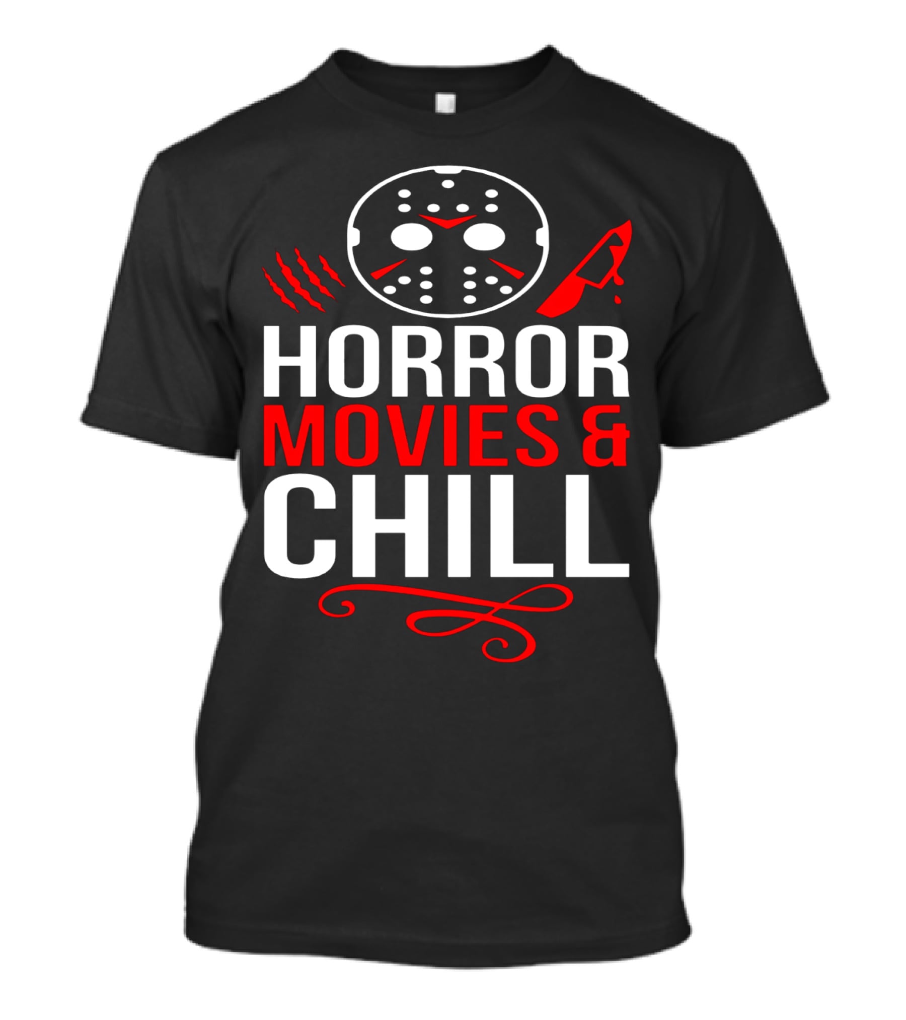 Horror Movies And Chill Hockey Mask Knife Relaxation T-Shirt