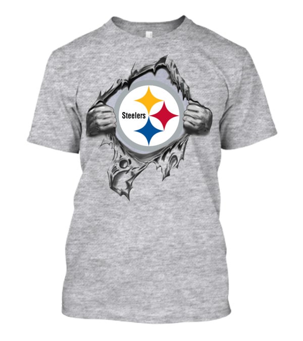 Pittsburgh Steelers Logo With Tearing Hands T-Shirt