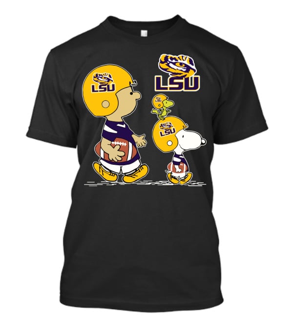 Lsu Tigers Football Peanuts Characters In Helmets T-Shirt