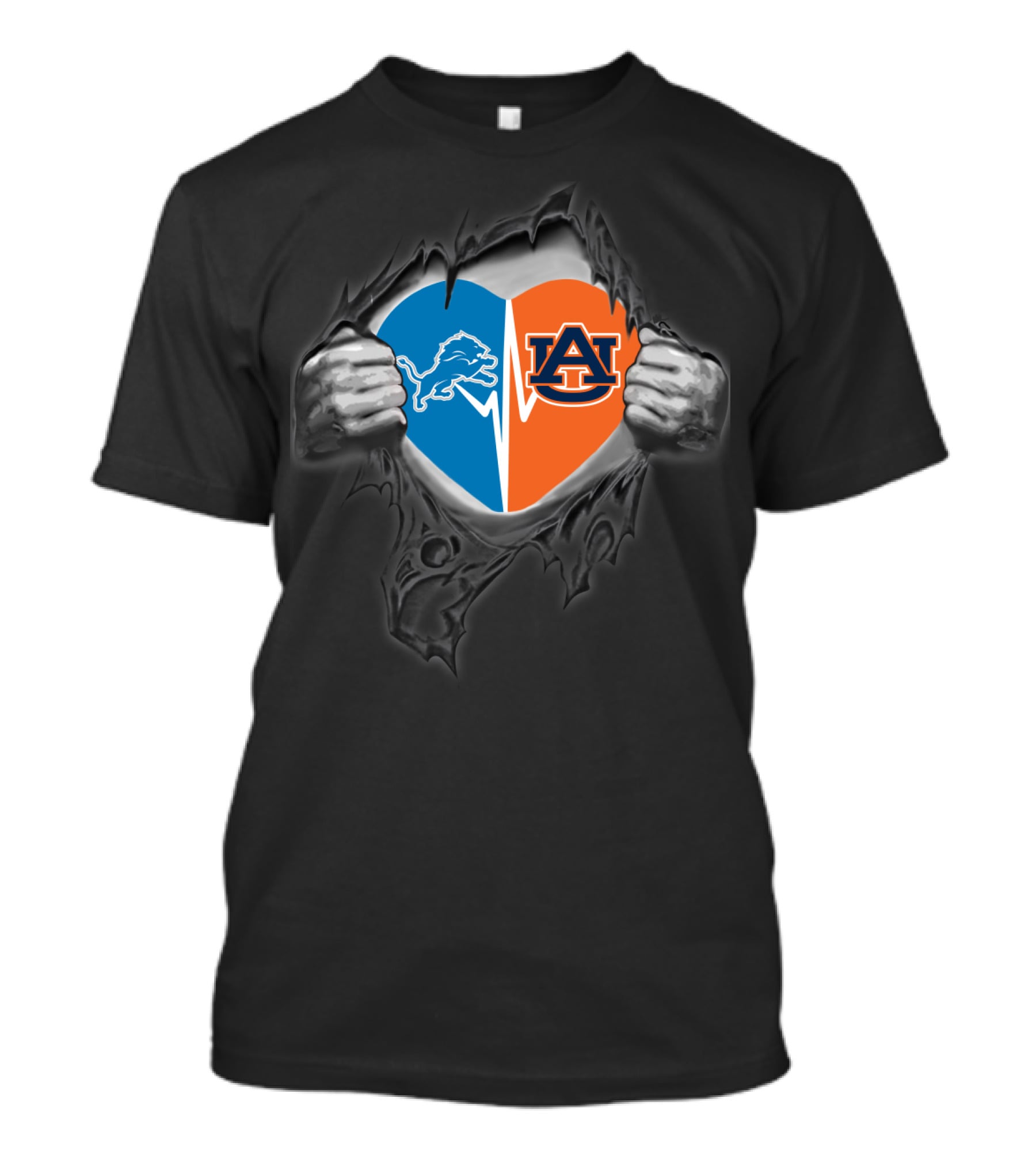 Detroit Lions Auburn University Heart T-Shirt