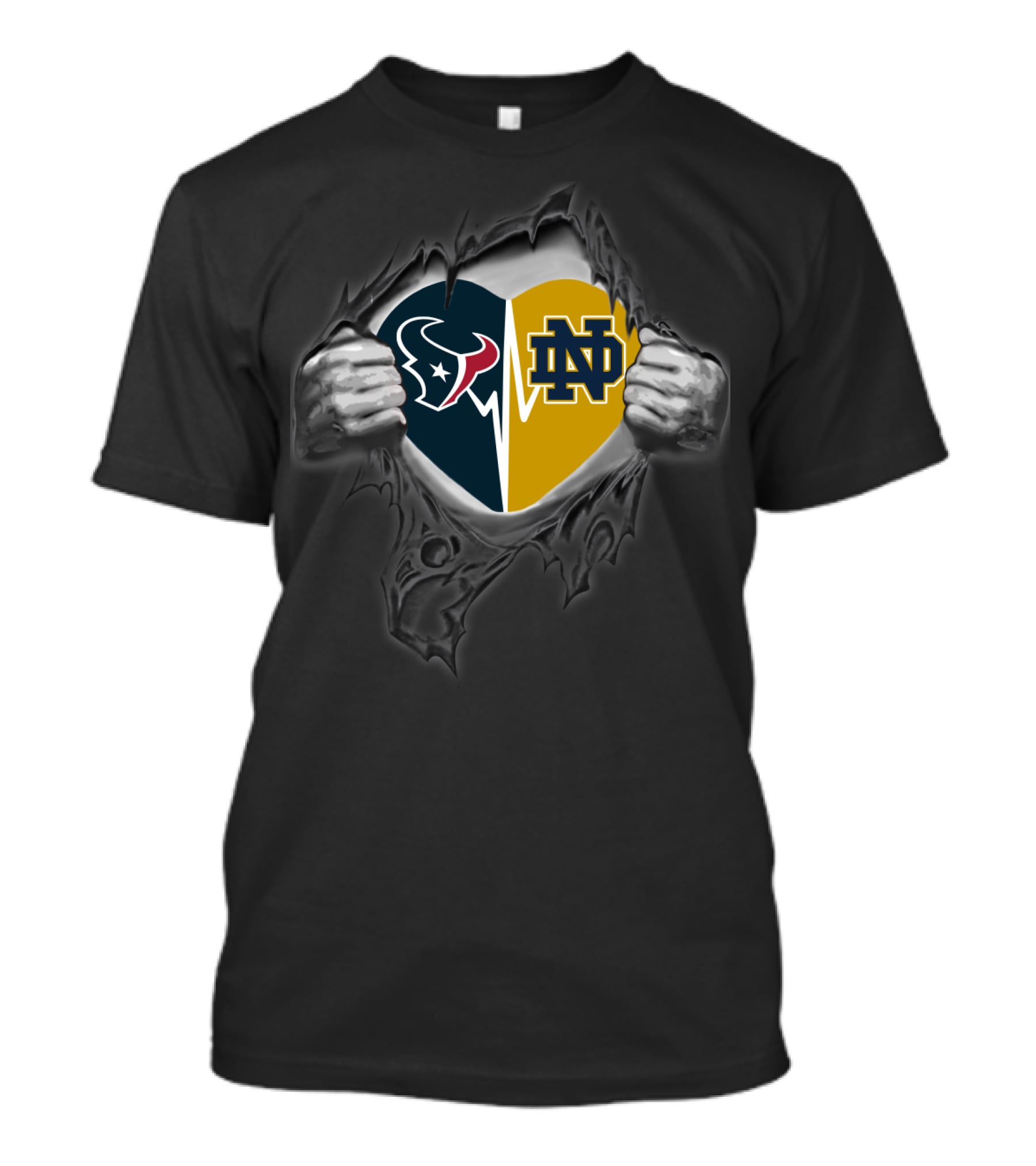 Houston Texans Notre Dame Heart T-Shirt