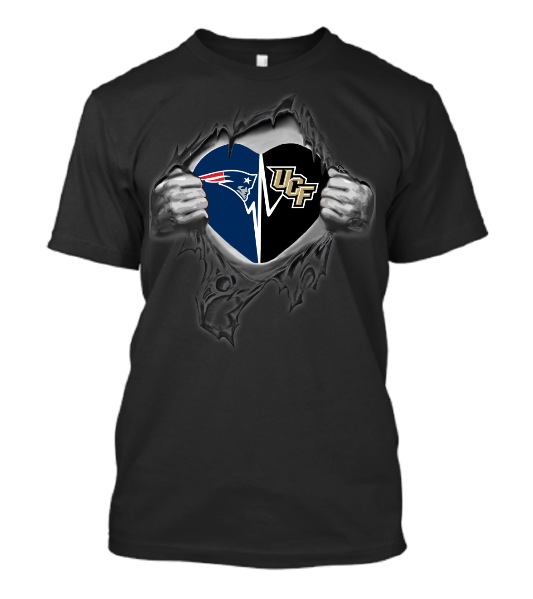New England Patriots Ucf Knights Heart T-Shirt