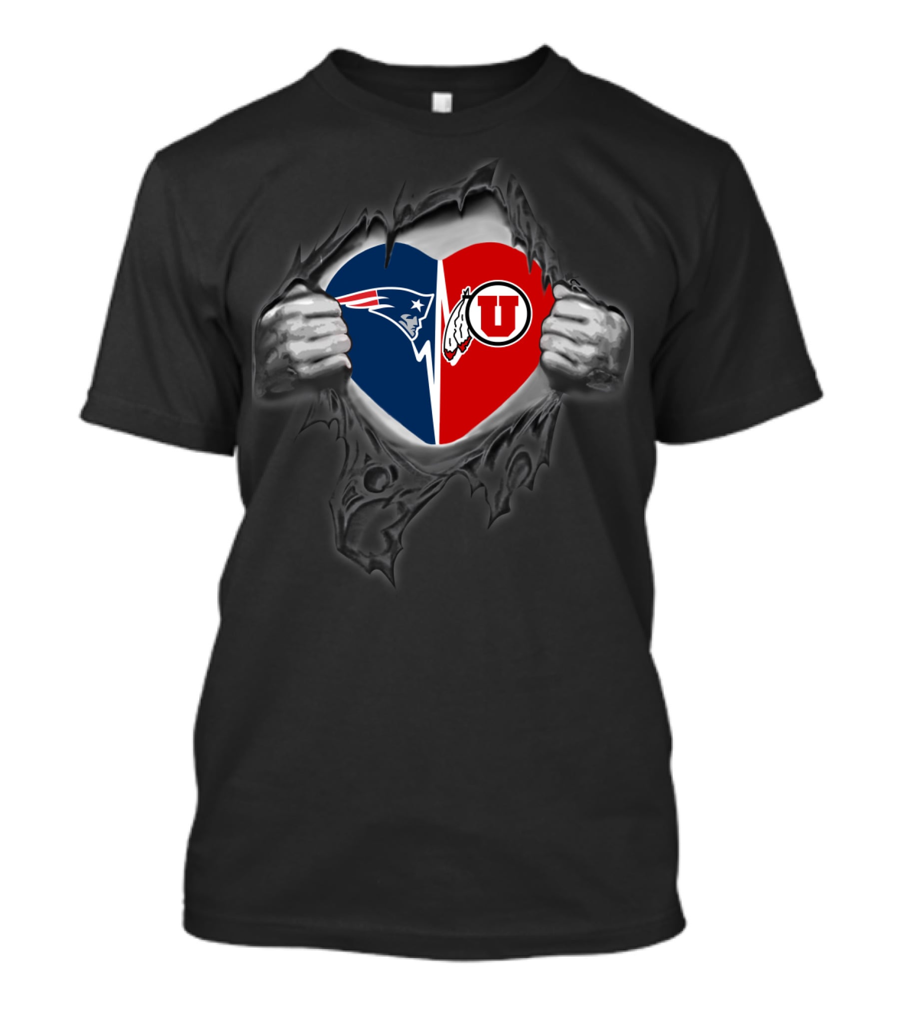 New England Patriots Heart Utah Utes Fans T-Shirt