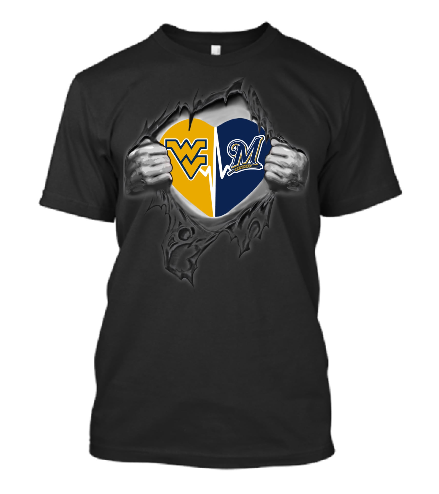 Wv Mountaineers Heart Brewers T-Shirt