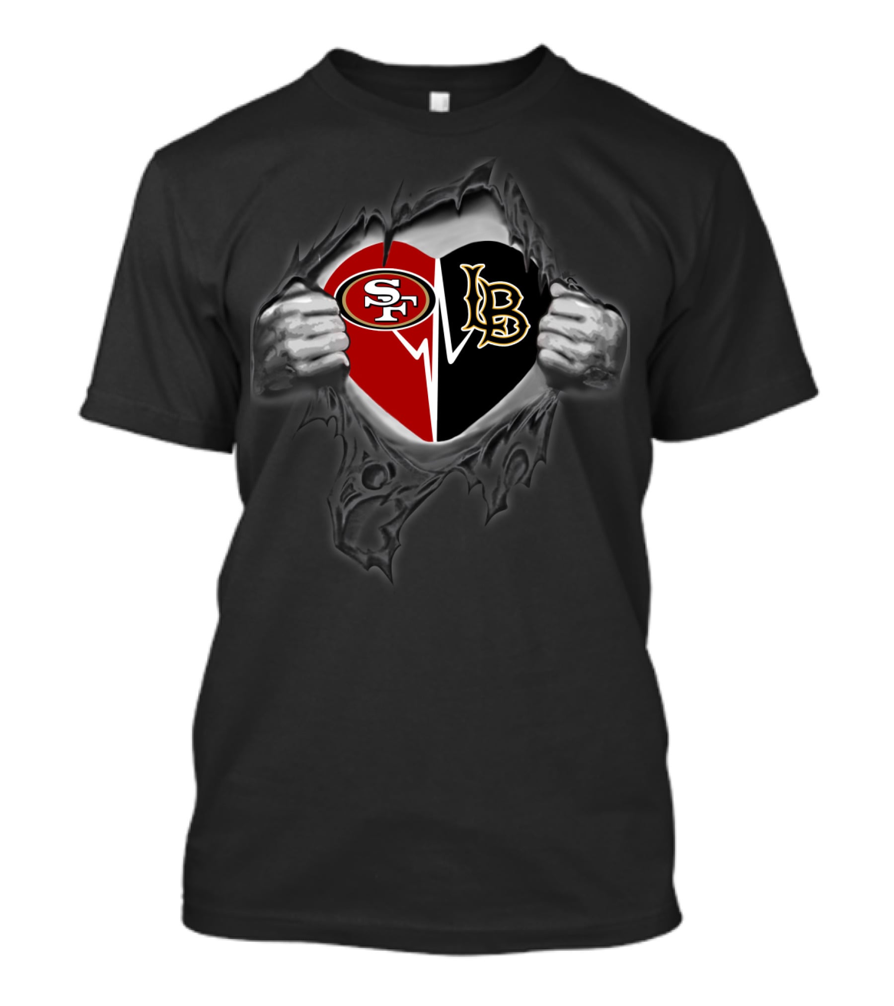 Sf Heart Lb 49ers Fusion T-Shirt