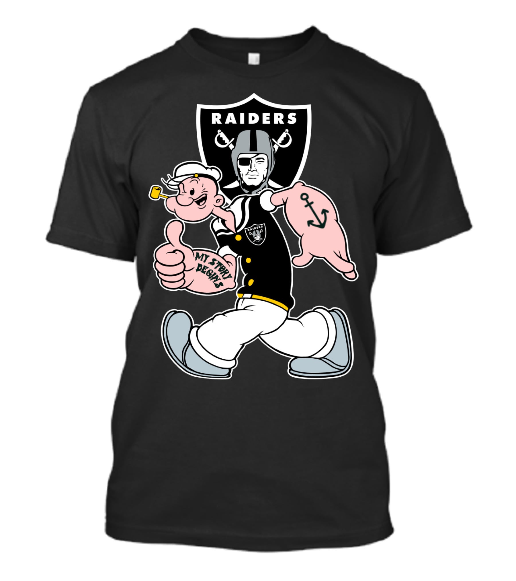 Raiders My Story Begins Marine Anchor T-Shirt