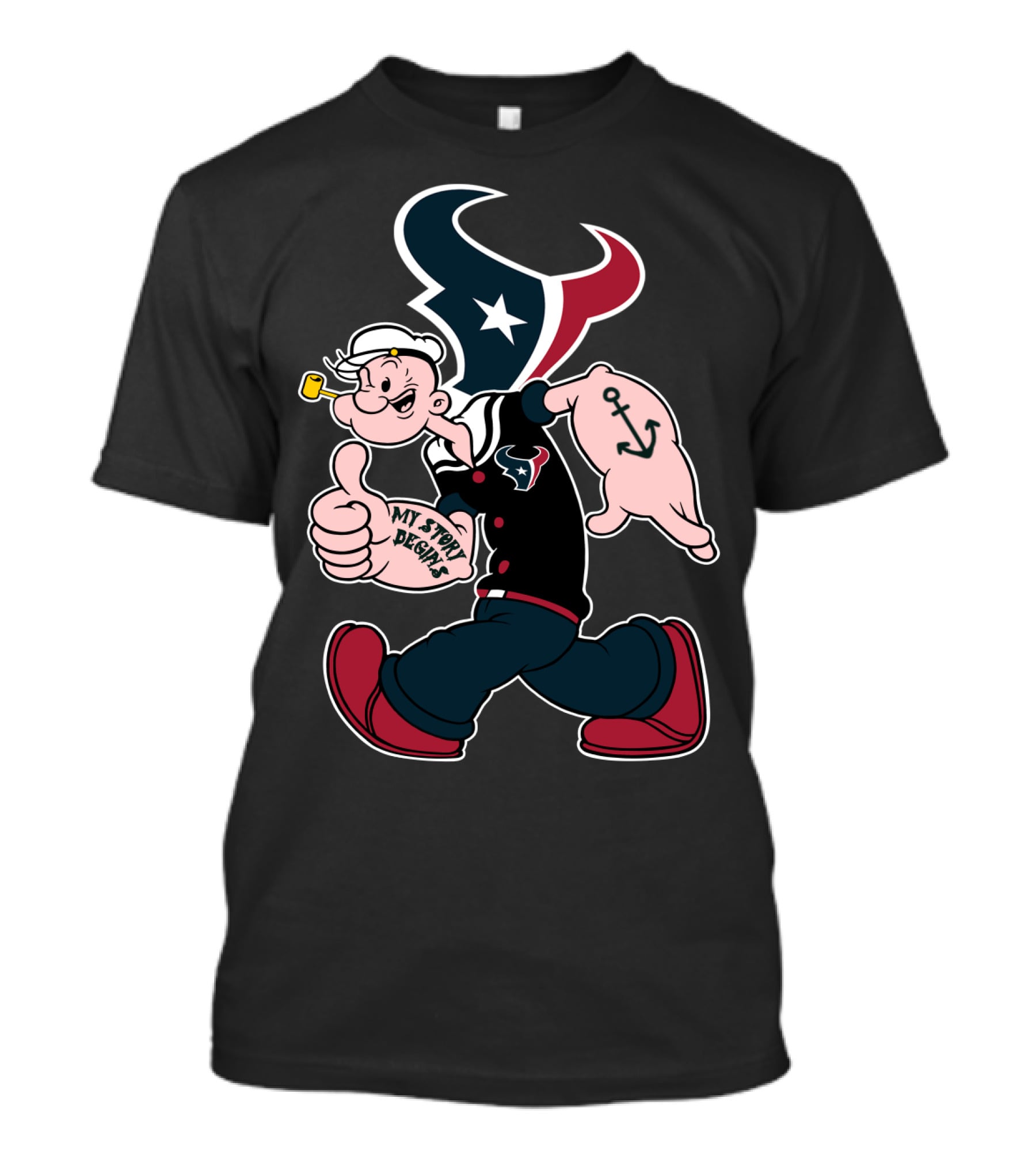 Houston Texans Popeye My Story Designs T-Shirt