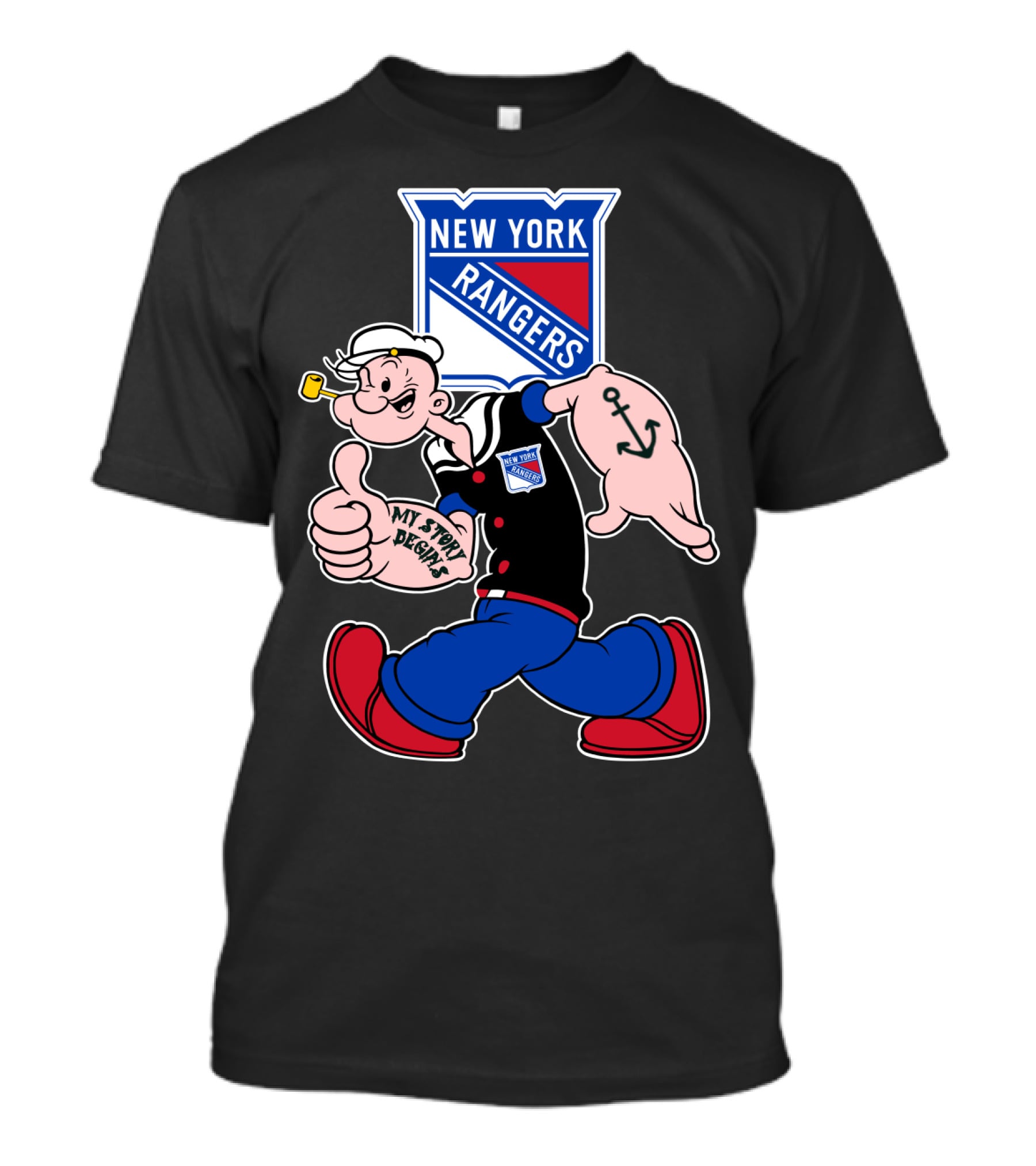 New York Rangers Popeye My Story Begins T-Shirt