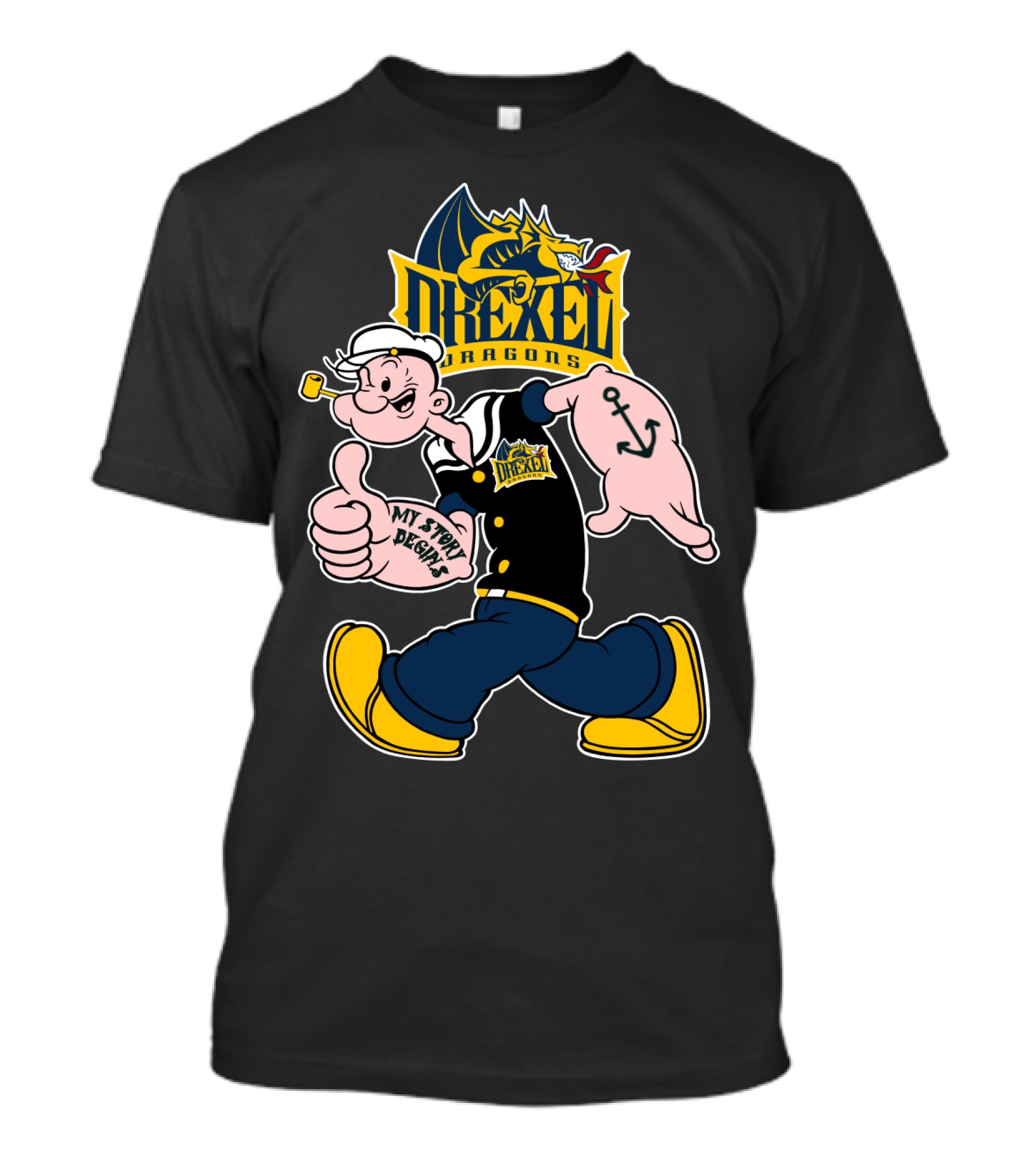 Drexel Dragons Popeye My Story Begins 173 T-Shirt