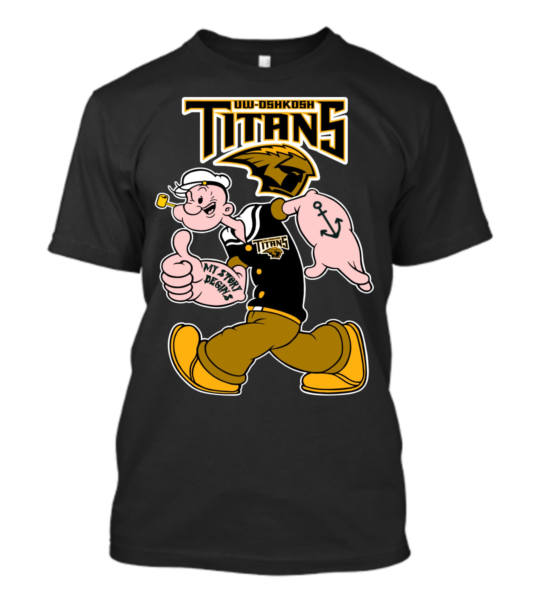 Uw-Oshkosh Titans Popeye My Story Designs T-Shirt