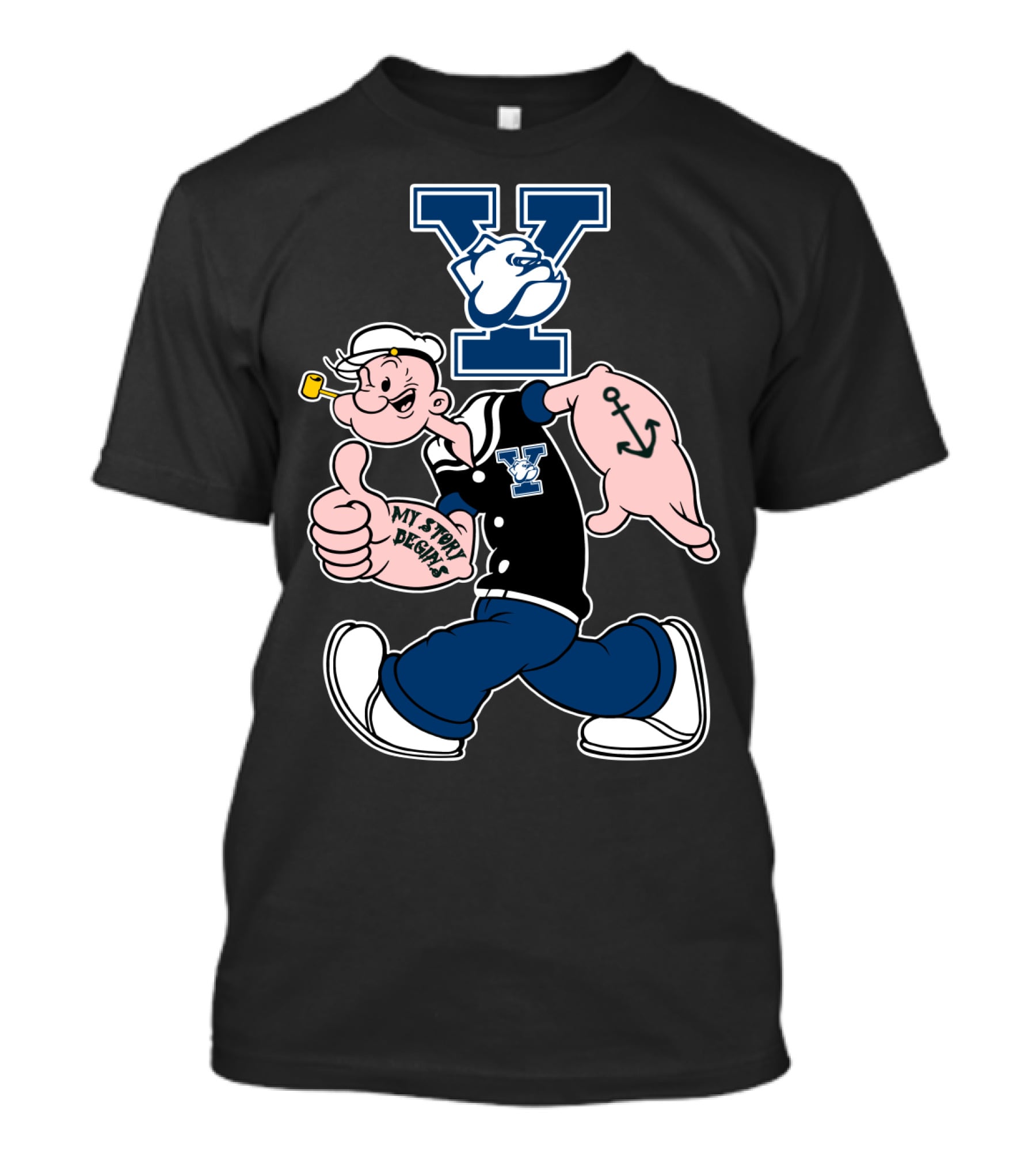 Yale Bulldogs Popeye My Story Begins T-Shirt