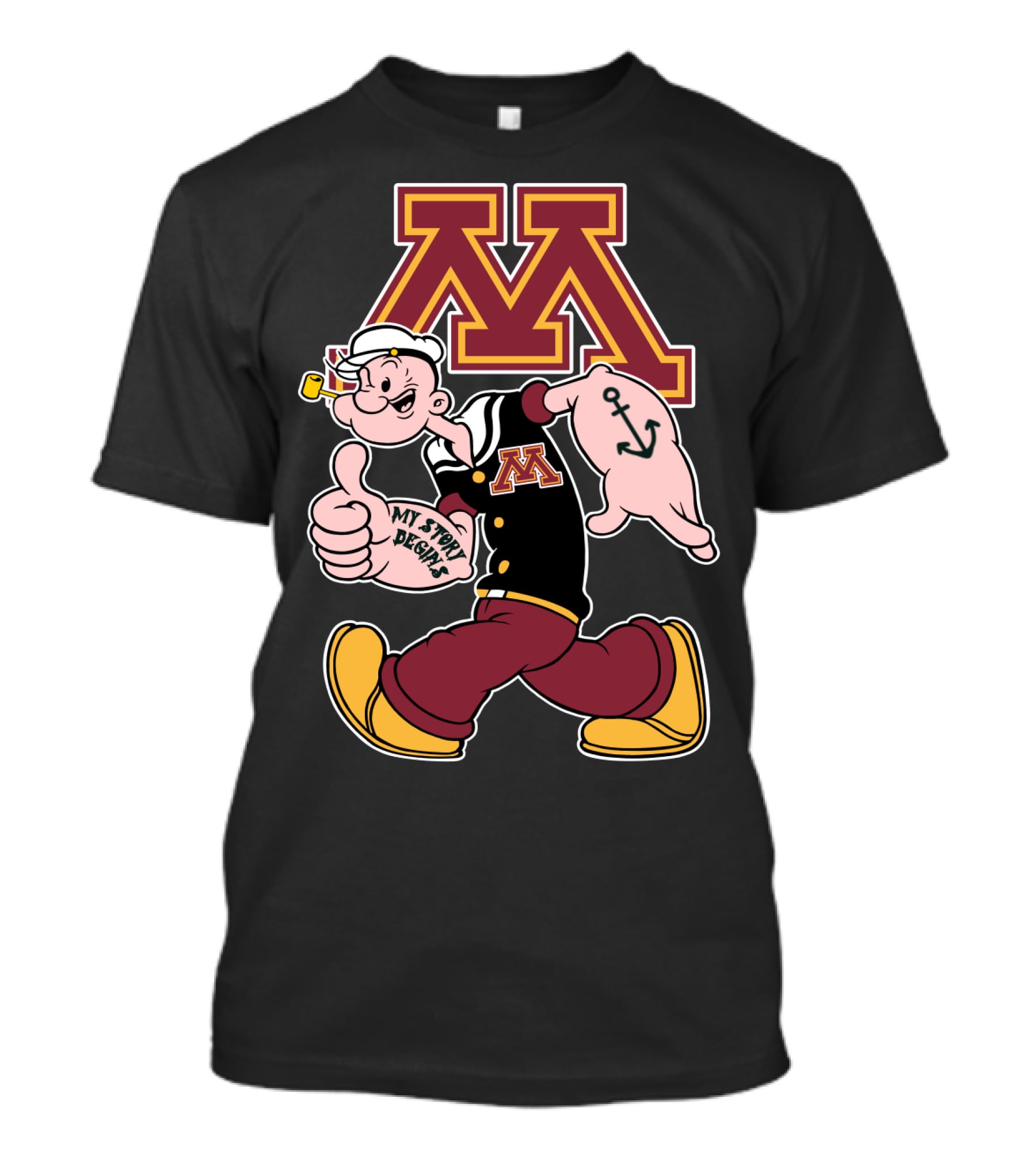 Minnesota Golden Gophers Popeye My Story Begins T-Shirt