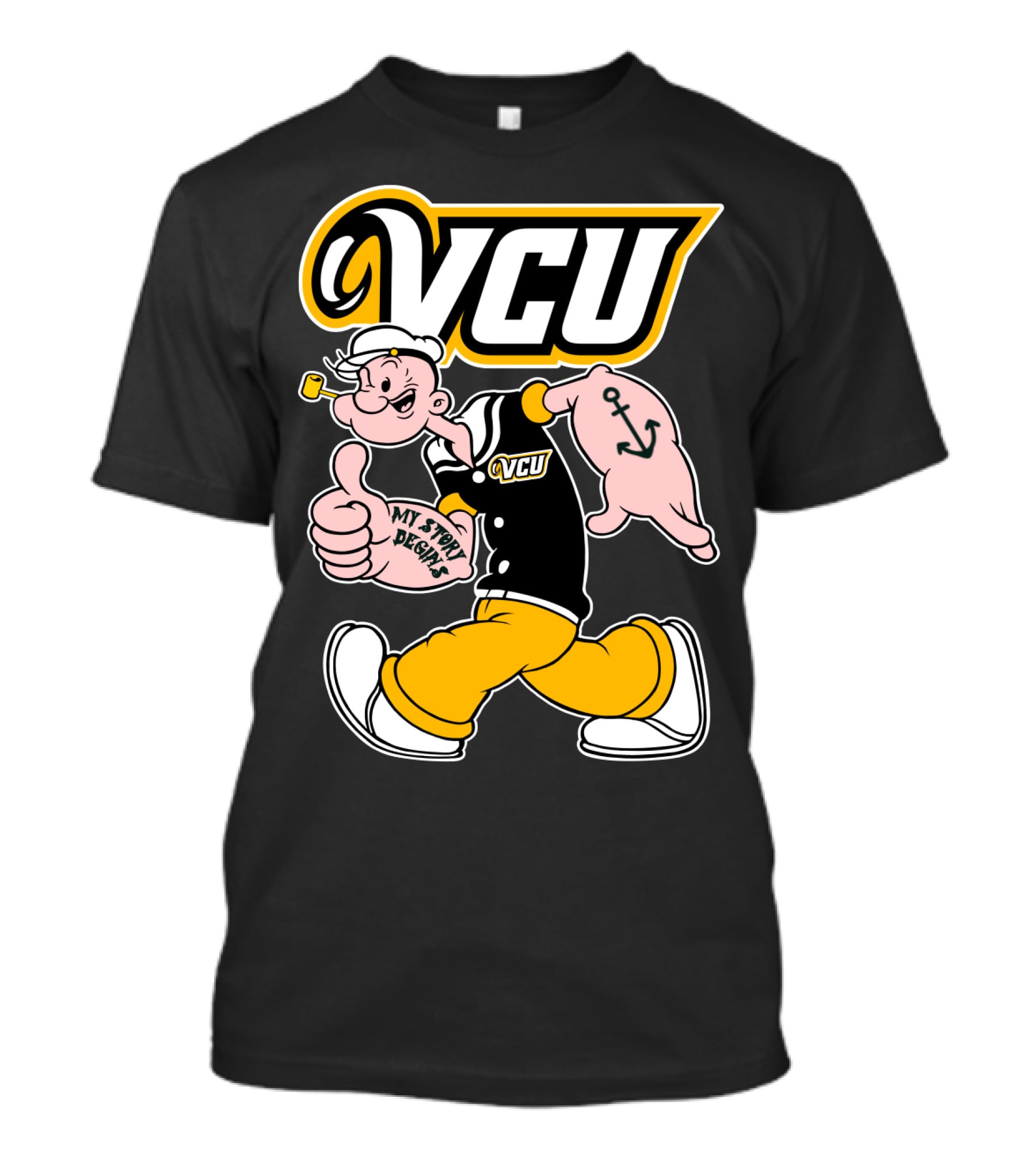 Vcu Rams Popeye My Story Designs T-Shirt