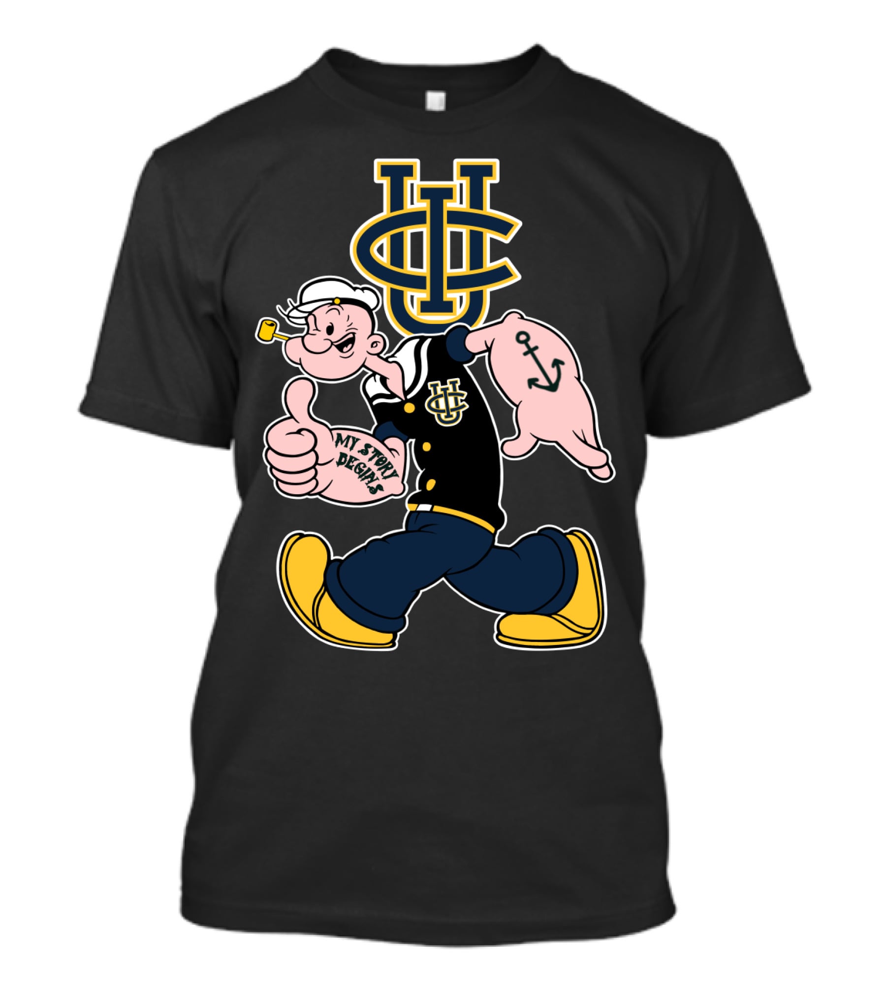 Uc Irvine Anteaters Popeye My Story Begins T-Shirt