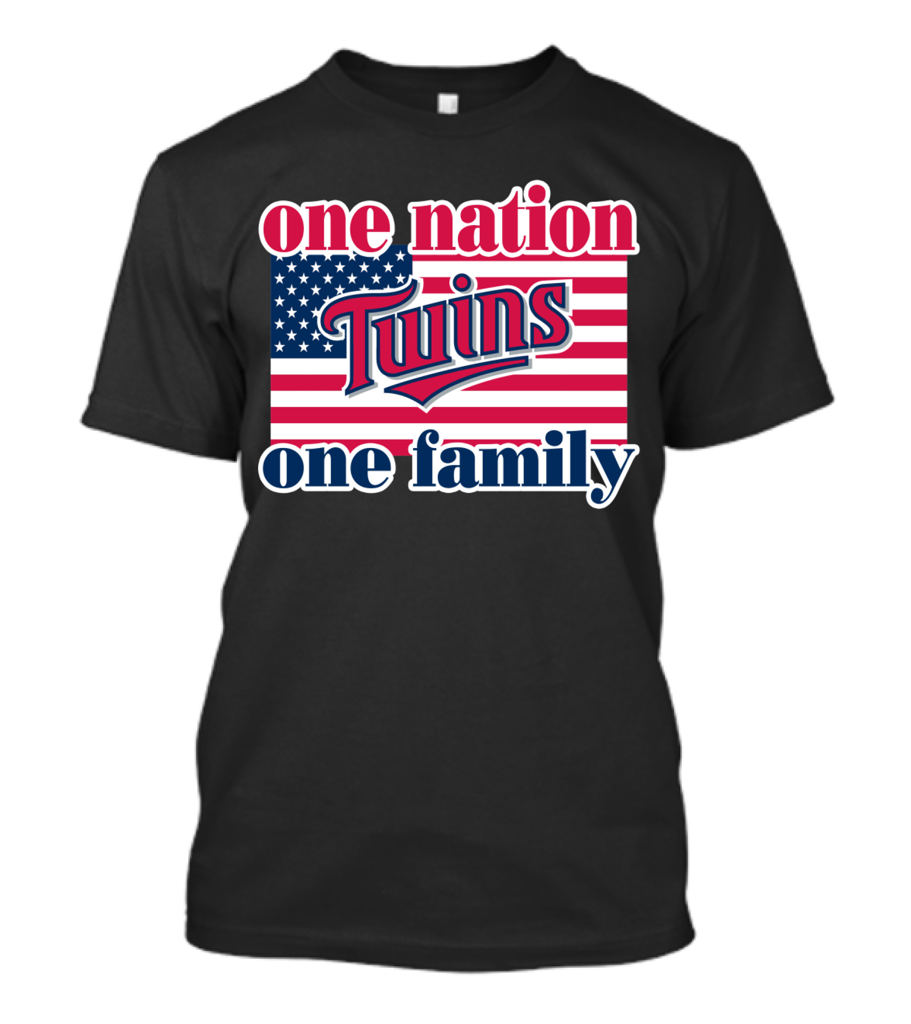 One Nation Twins One Family American Flag T-Shirt