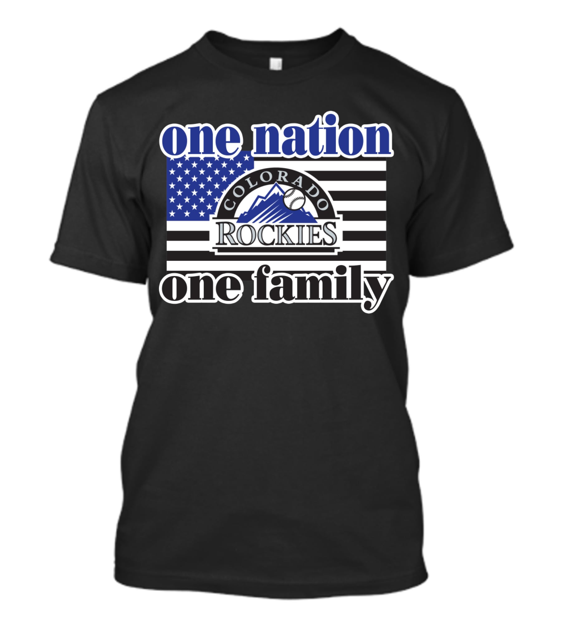 Colorado Rockies One Nation One Family Usa Flag T-Shirt
