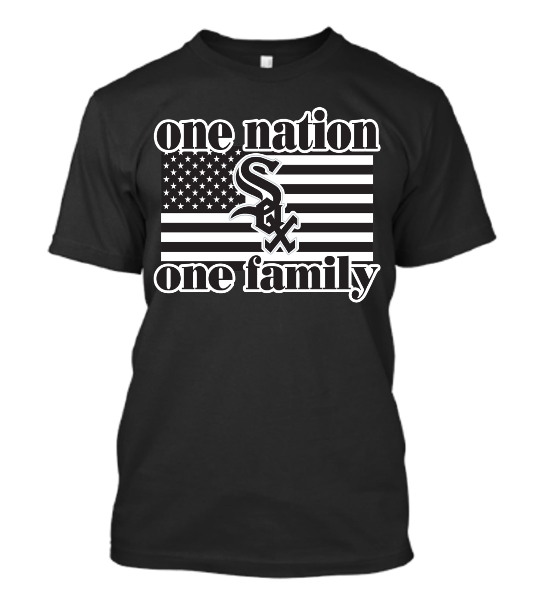 One Nation One Family Chicago White Sox American Flag Vintage Style T-Shirt