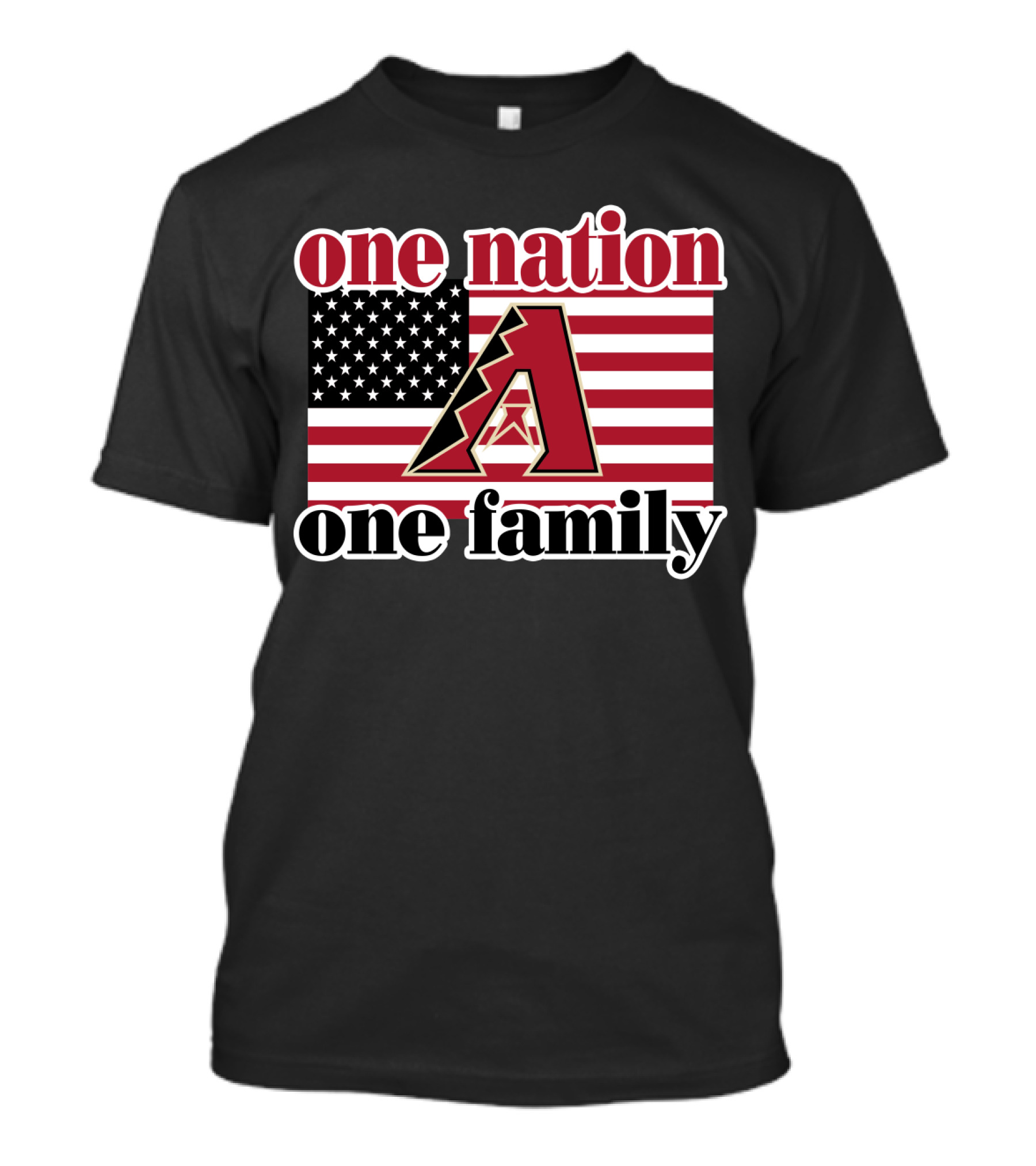 One Nation One Family Arizona Diamondbacks American Flag 61 T-Shirt