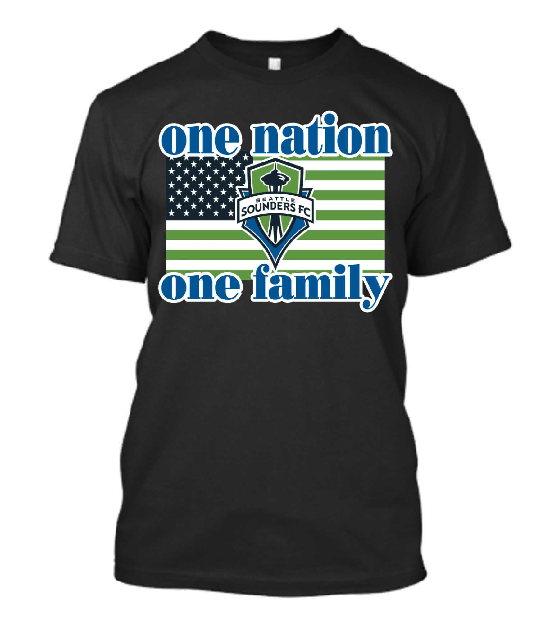 One Nation One Family Seattle Sounders Fc American Flag T-Shirt