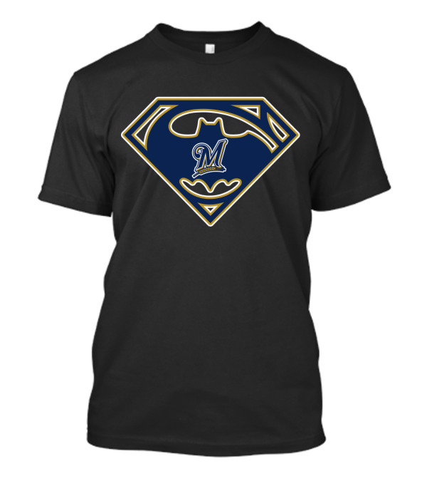 Milwaukee Brewers Batman Superman Logo 204 T-Shirt