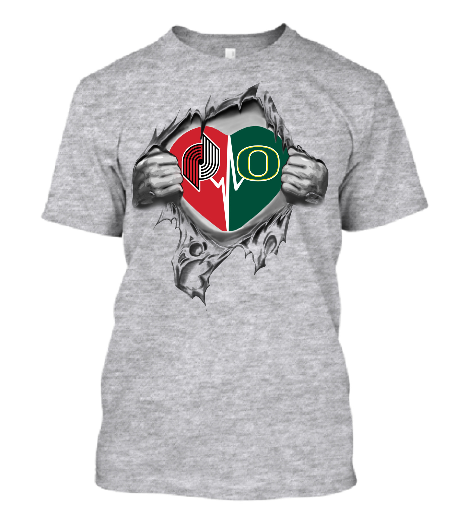 Blazers Ducks Heart Portland Oregon Sports Passion T-Shirt