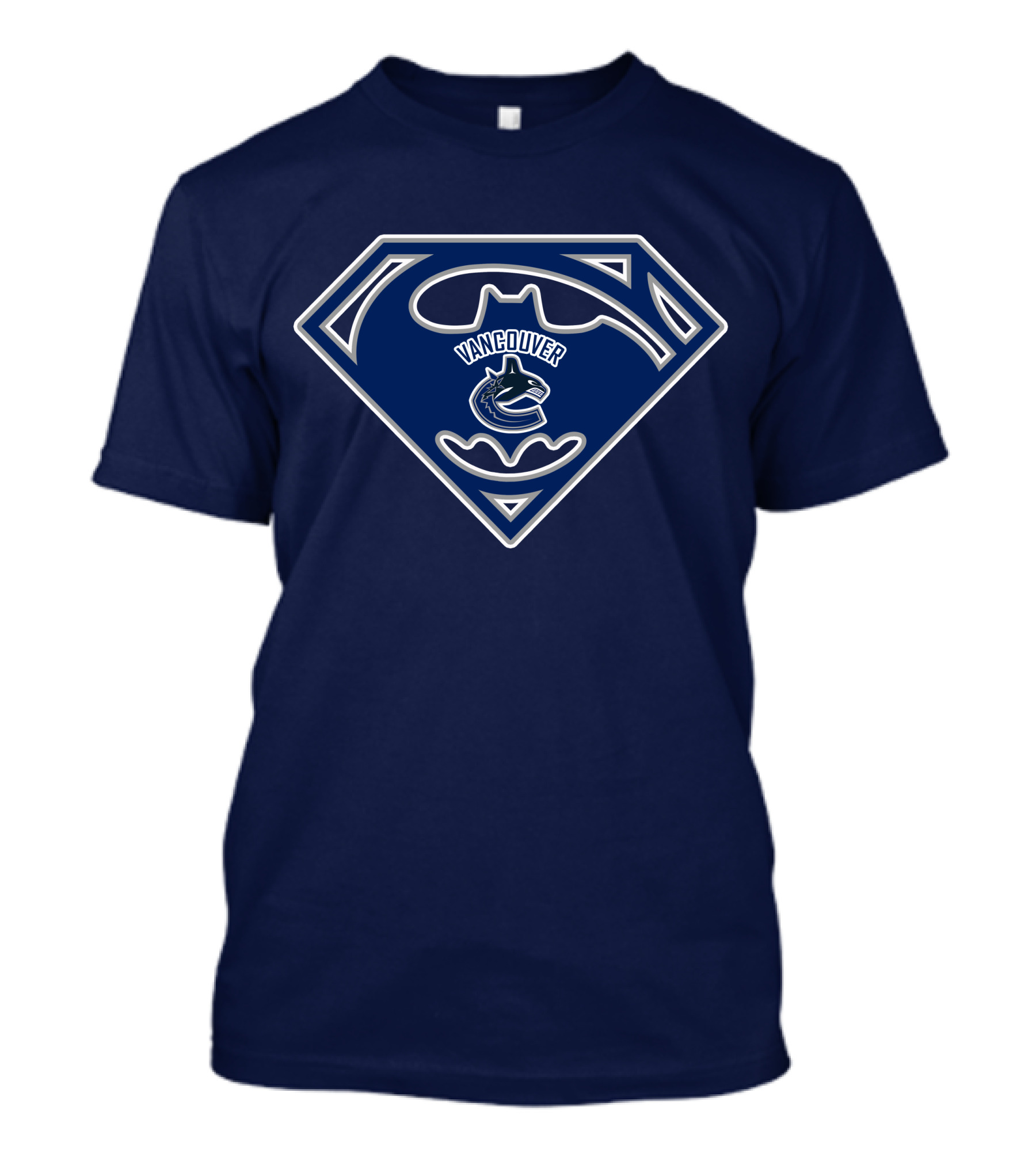 Vancouver Canucks Batman Superman Logo Fusion T-Shirt
