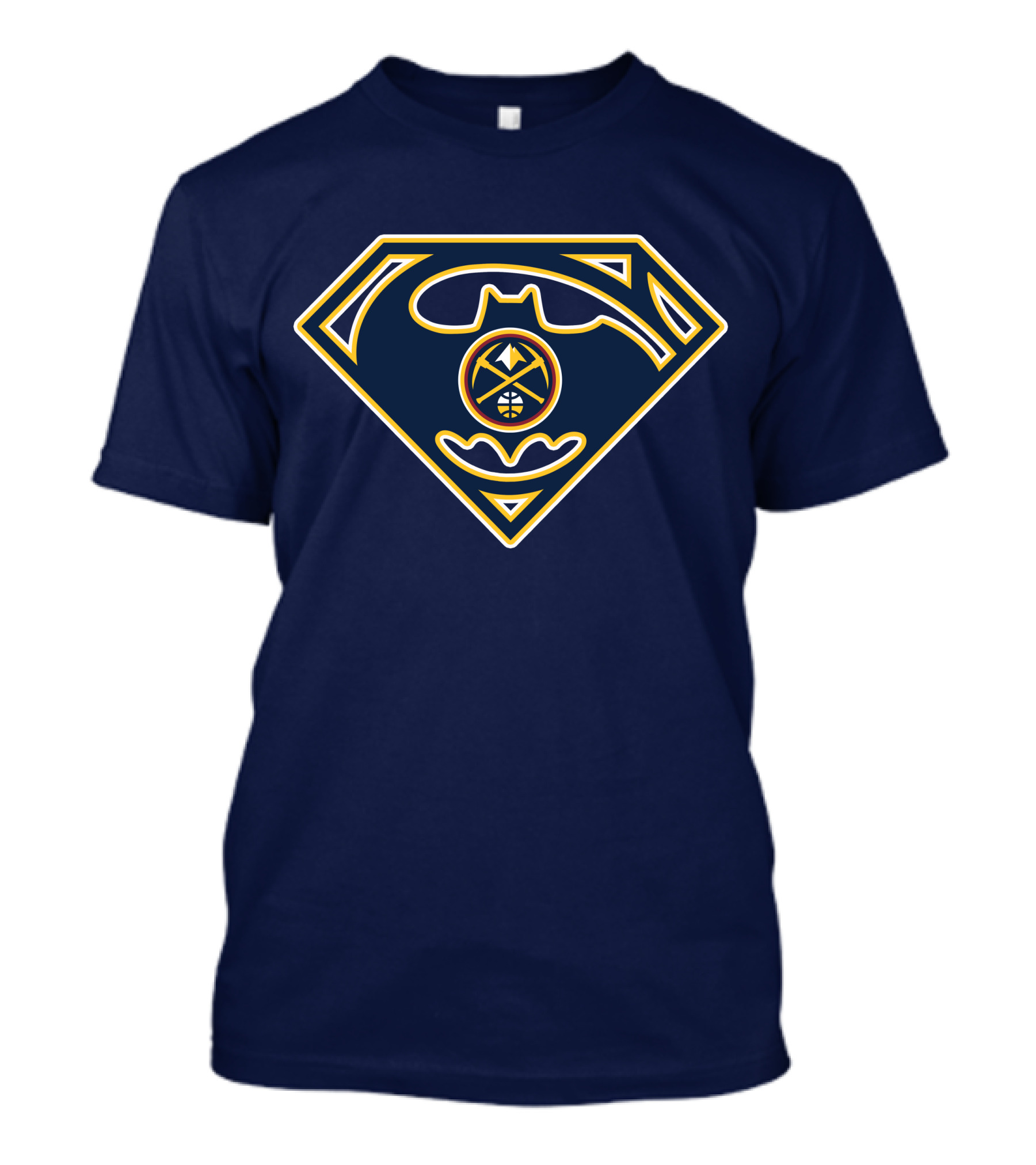 Denver Nuggets 183 Batman Superman Logo Fusion T-Shirt