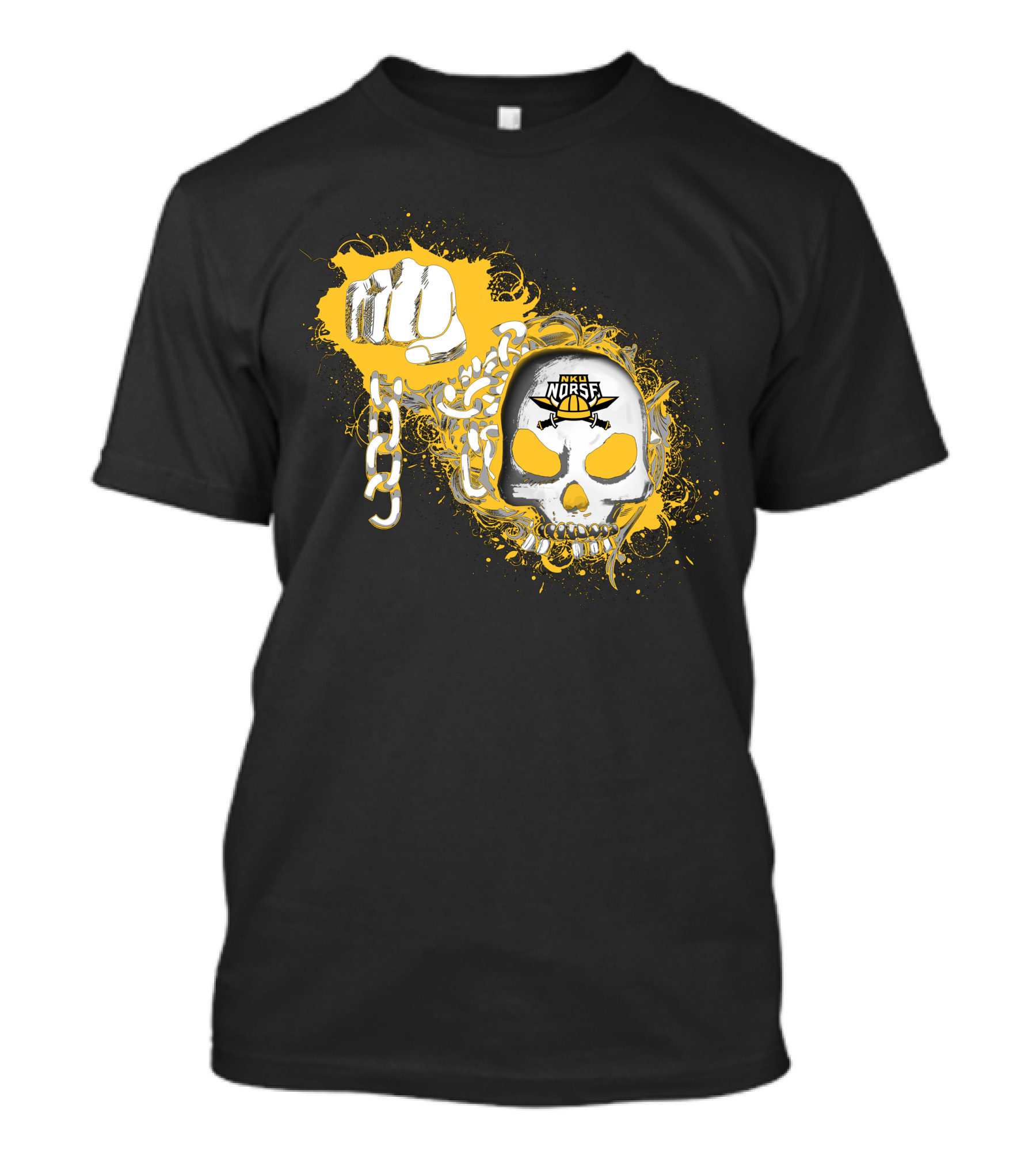 Northern Kentucky Norse Skull With Anchor And Fist T-Shirt