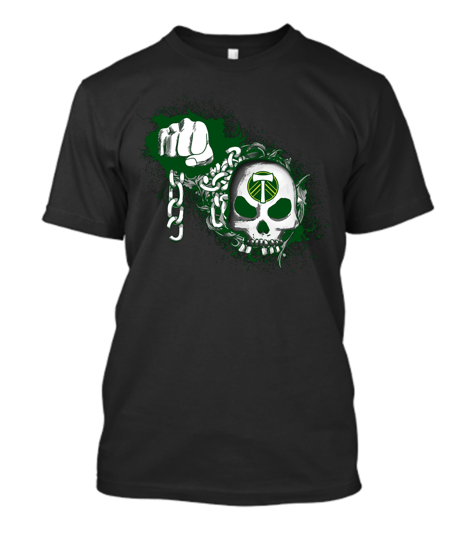 Portland Timbers Fist Chain Skull T-Shirt
