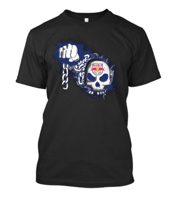 New York Red Bulls Skull With Fist And Chains T-Shirt