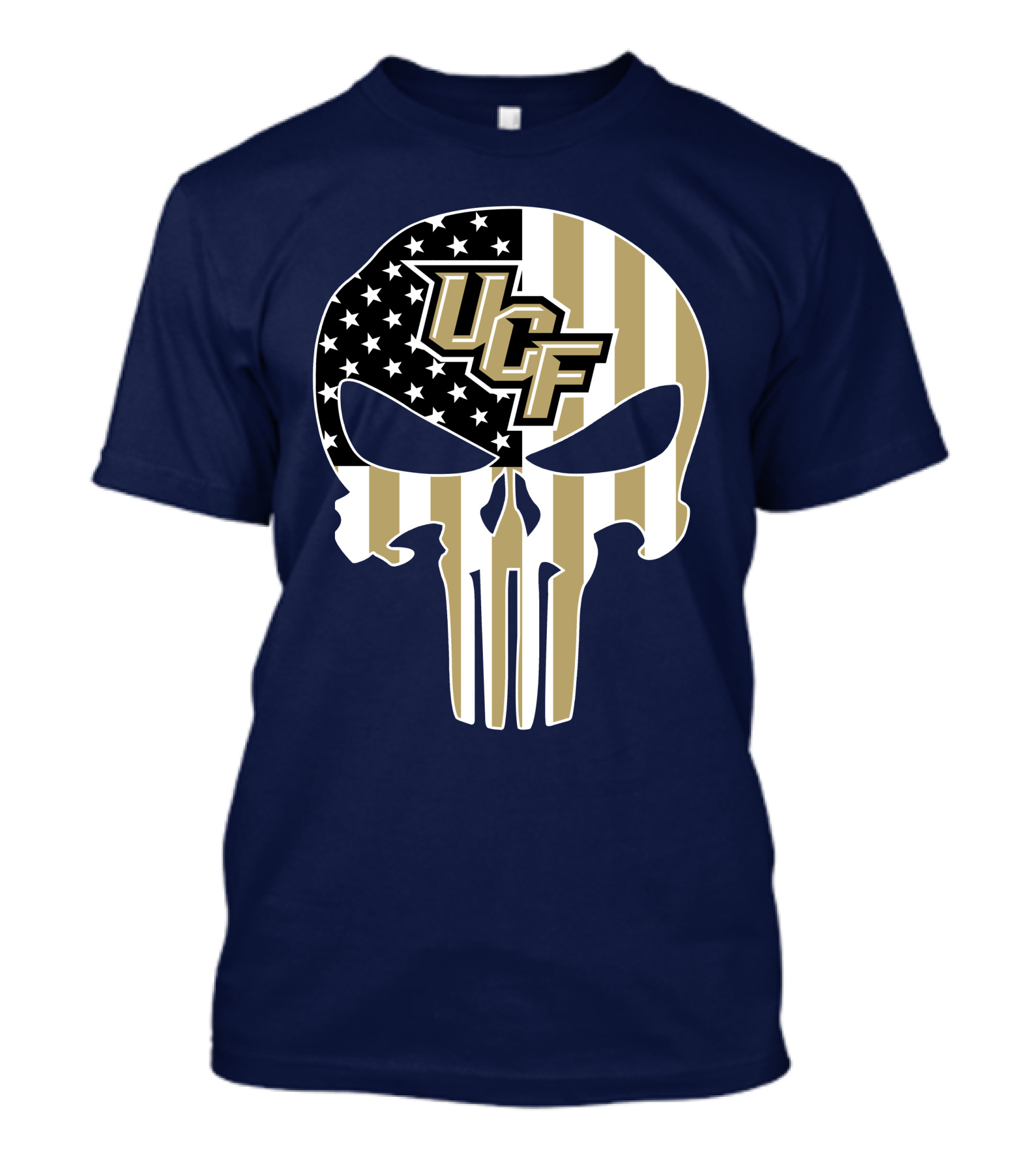 Ucf Knights The Punisher Skull With American Flag T-Shirt