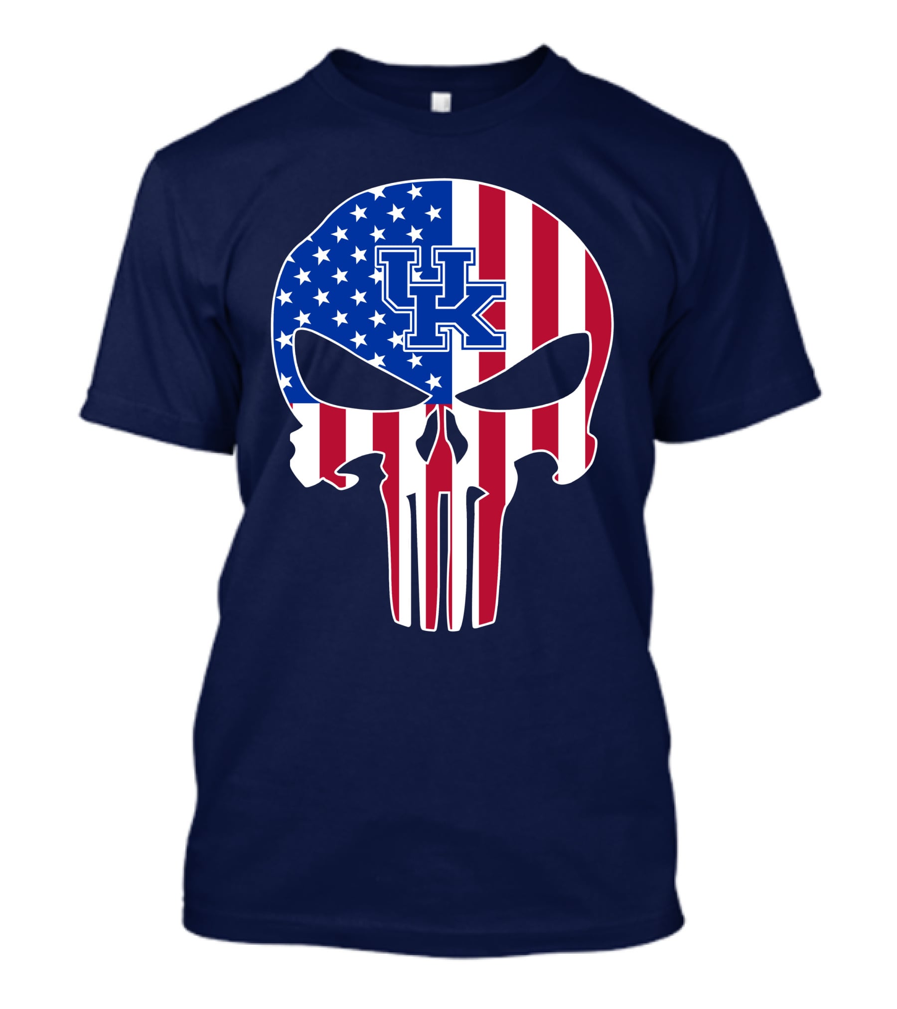 Kentucky Wildcats The Punisher American Flag Skull T-Shirt