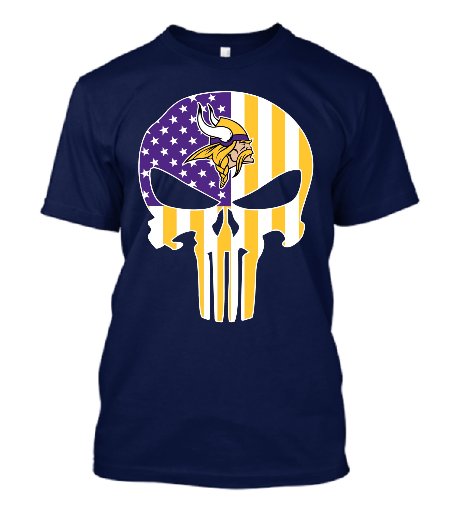 Vikings American Flag Skull Punisher T-Shirt