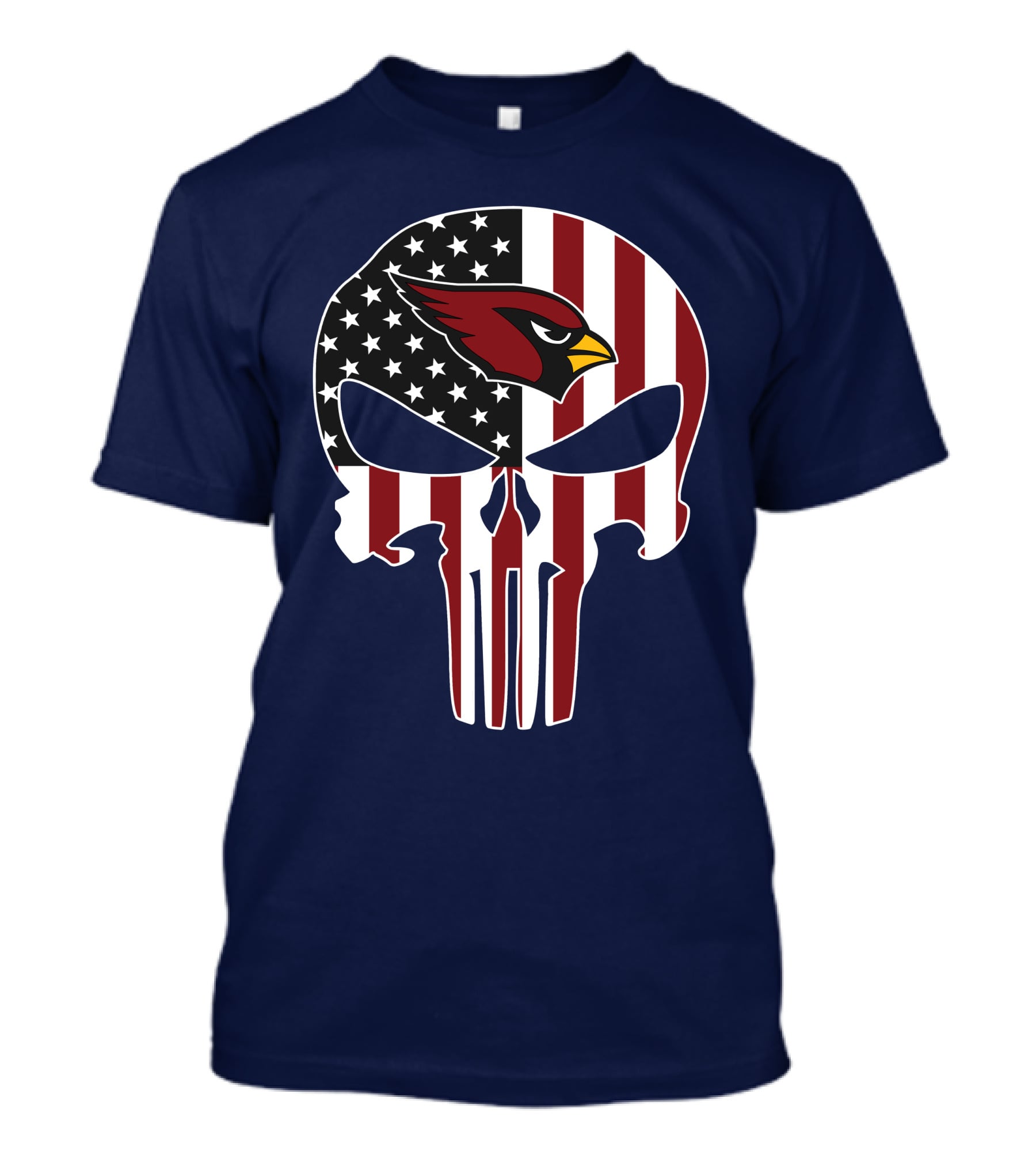 Arizona Cardinals The Punisher American Flag Skull T-Shirt
