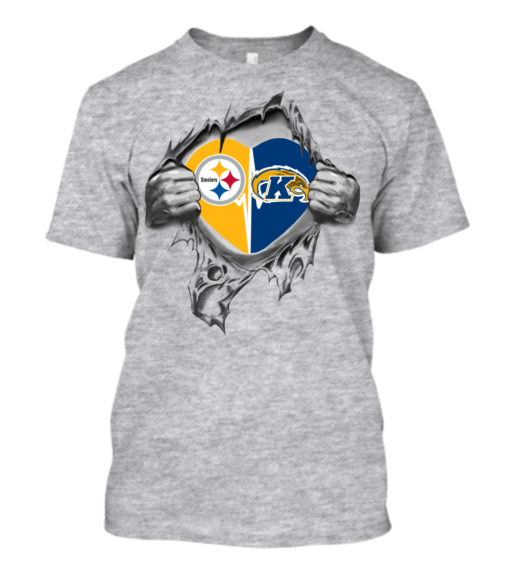 Steelers Kent State Golden Flashes Heart T-Shirt