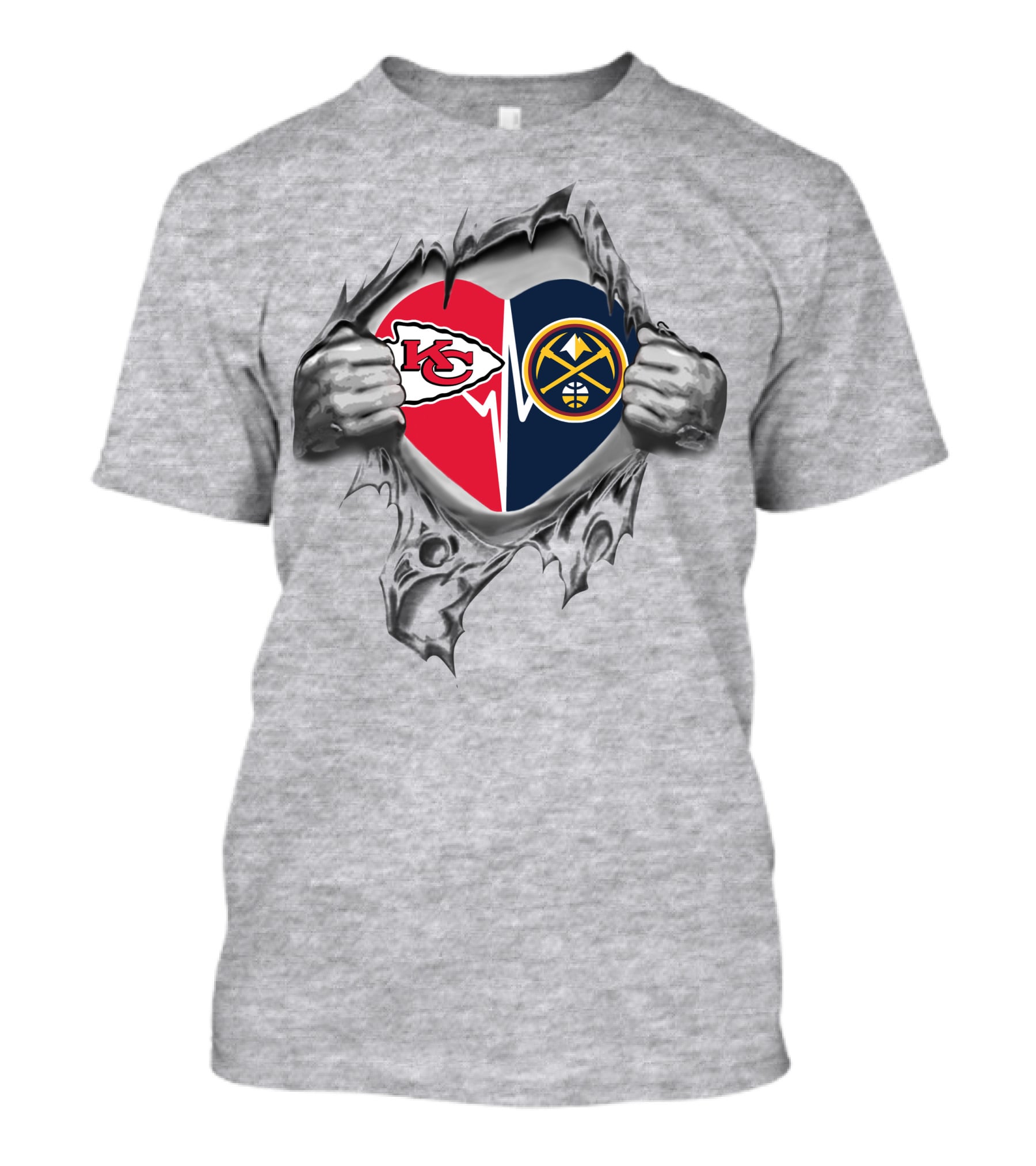 Kansas City Chiefs Denver Nuggets Heart T-Shirt