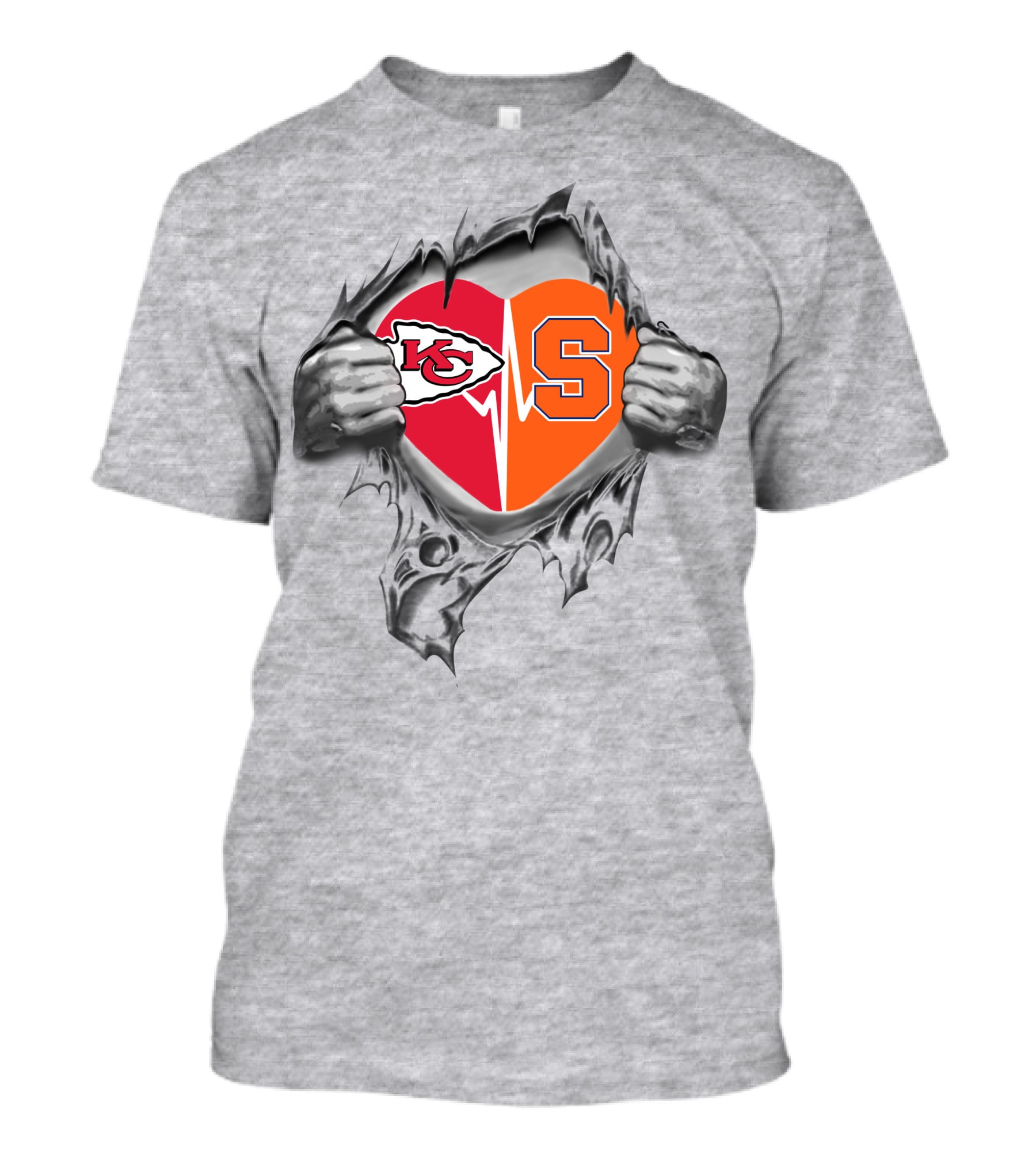 Chiefs Syracuse Orange Heartbeat Loyalty Fusion T-Shirt