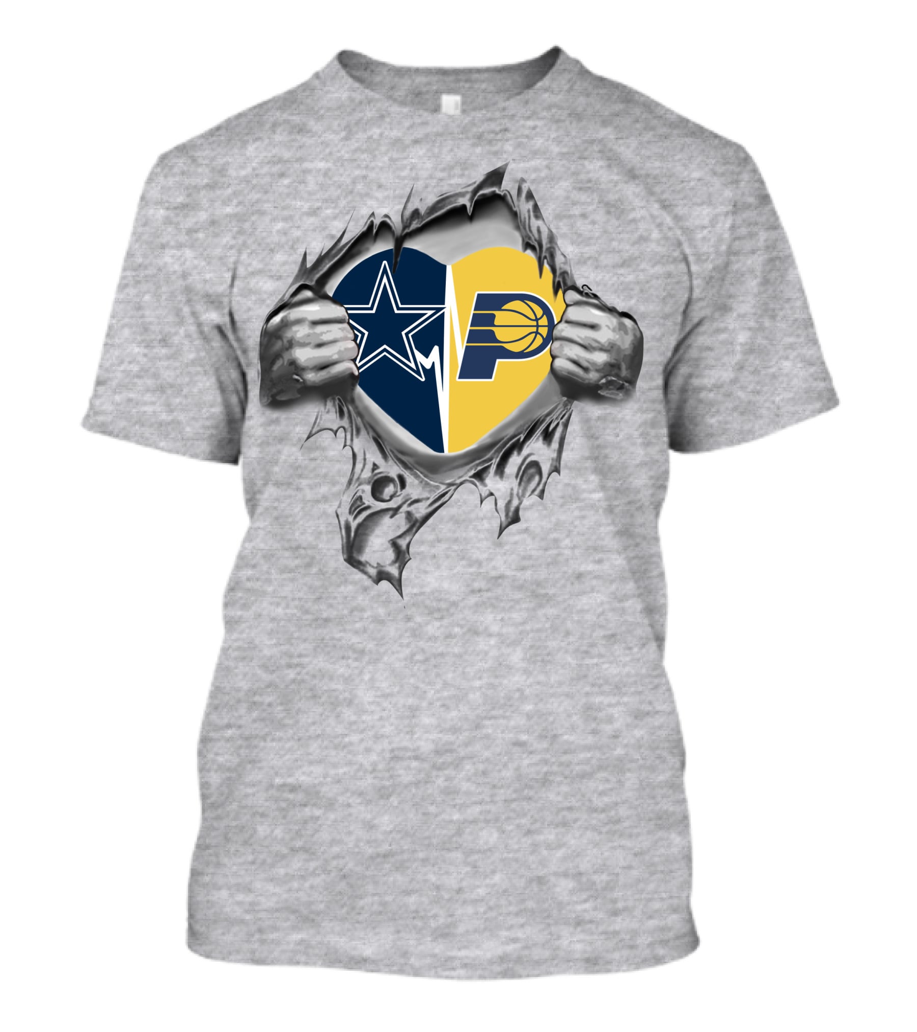 Cowboys Indiana Pacers Heart Logo Fusion T-Shirt
