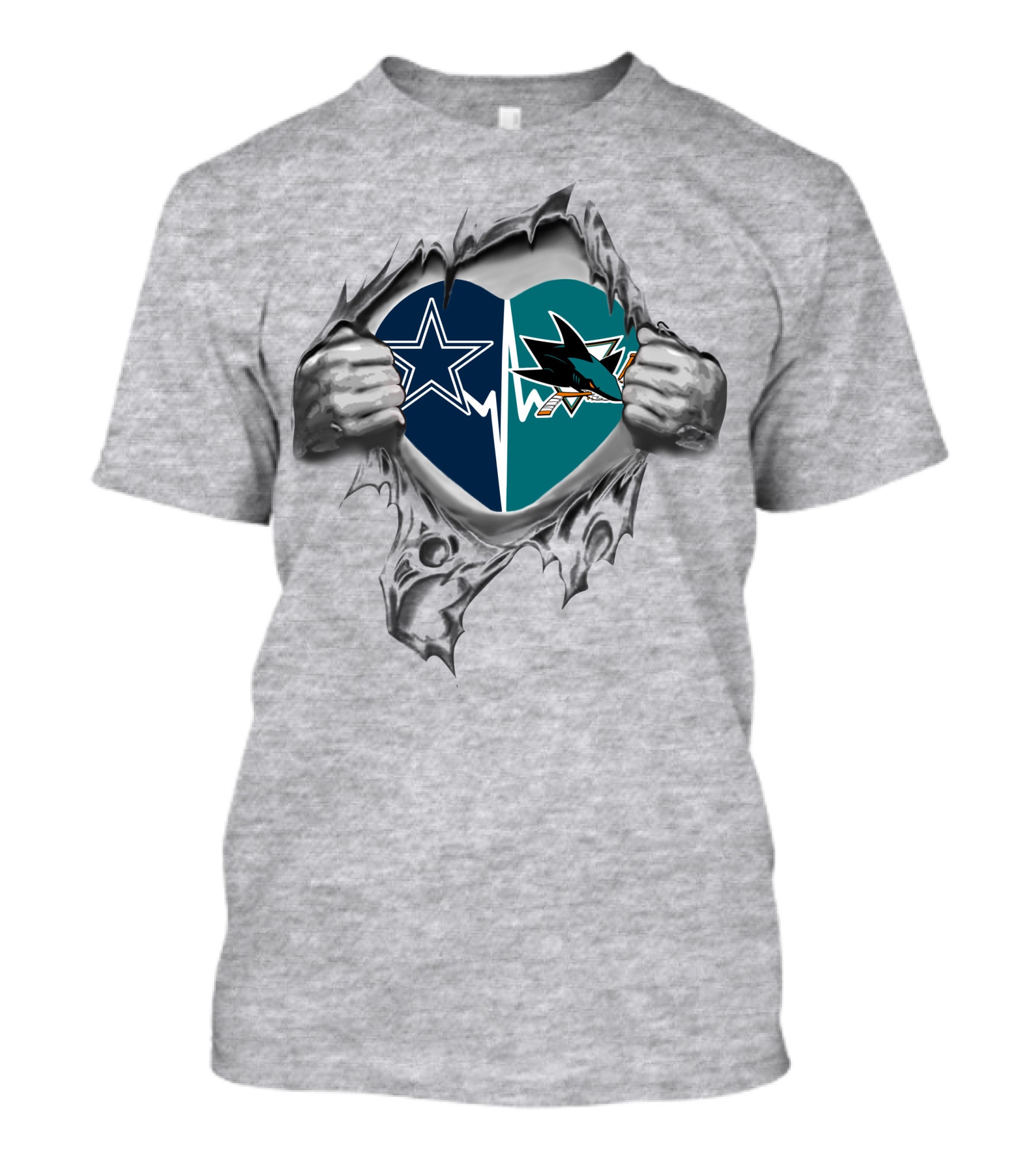 Cowboys San Jose Sharks Heartbeat Passion T-Shirt