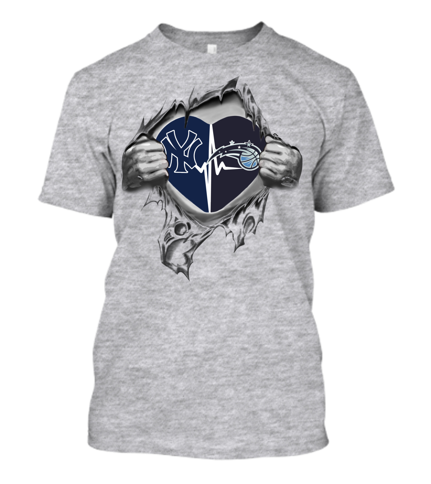 Yankees Orlando Magic Heartbeat Fan Connection T-Shirt