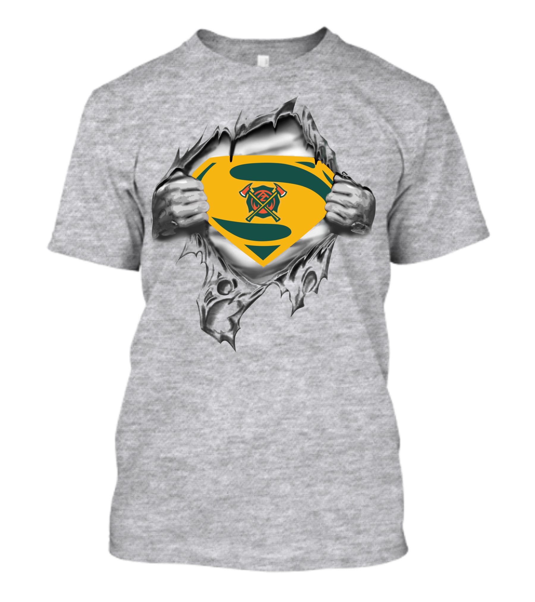 Arizona Hotshots Superhero Firefighter Emblem Burst T-Shirt