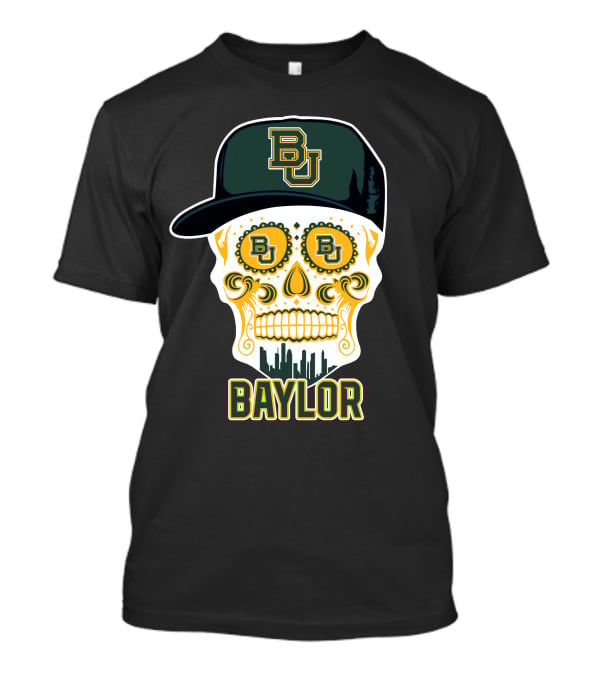 Baylor Bears Skull Bu Hat Retro T-Shirt