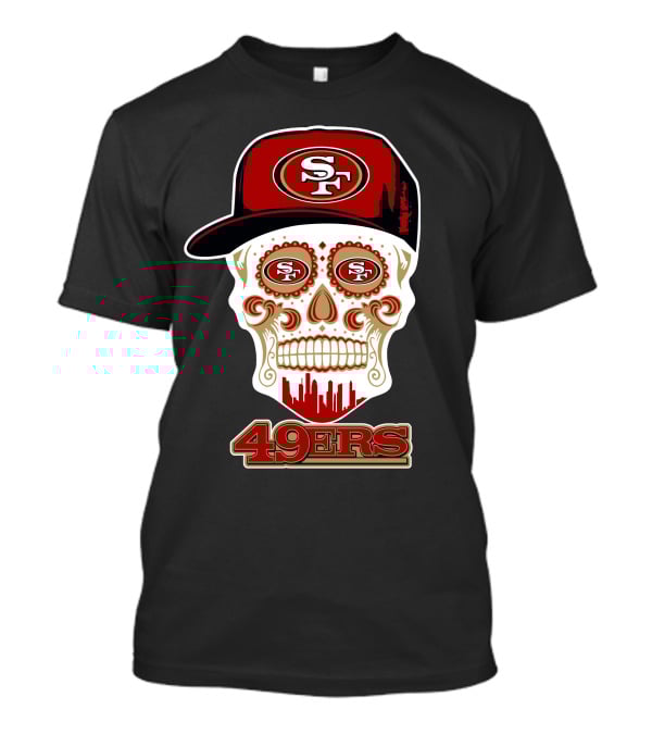 Sf 49ers Skull With Cap 49ers T-Shirt