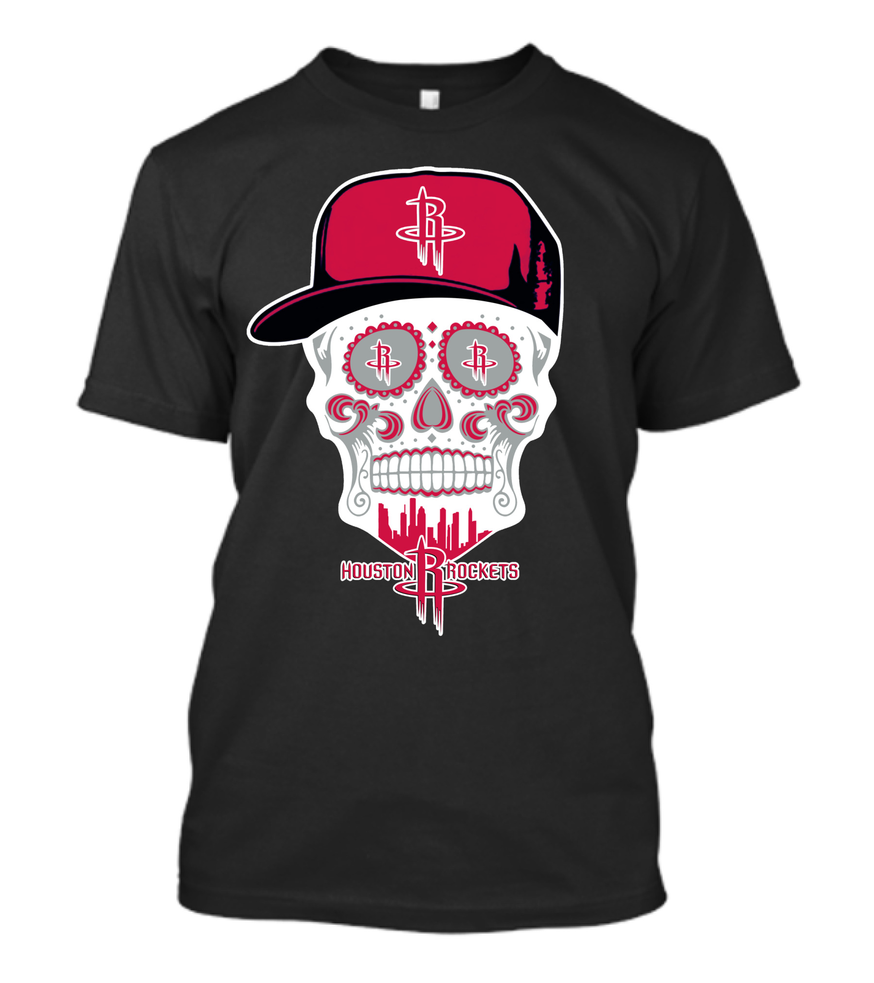 Houston Rockets Skull Cap T-Shirt