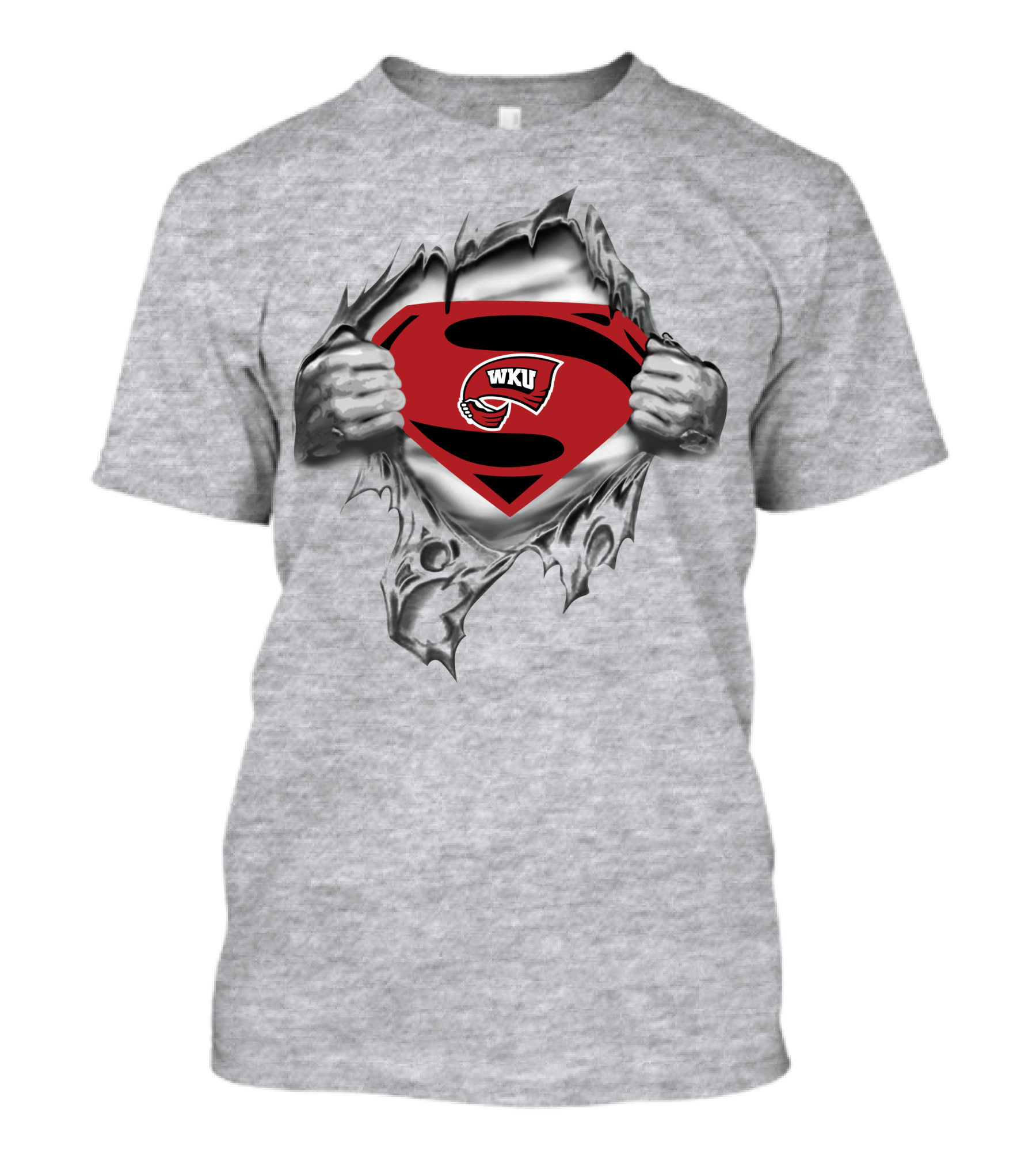 Wku Western Kentucky Hilltoppers Superman Logo Tear T-Shirt