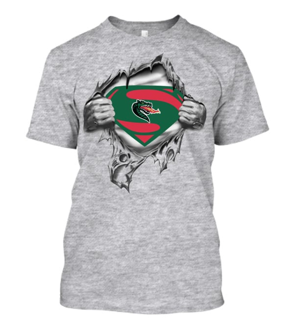 Uab Blazers Superman Logo Dragon Emblem Tear T-Shirt