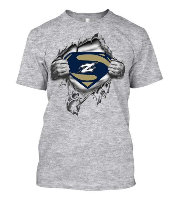 Akron Zips Superman Shield Torn Metal T-Shirt