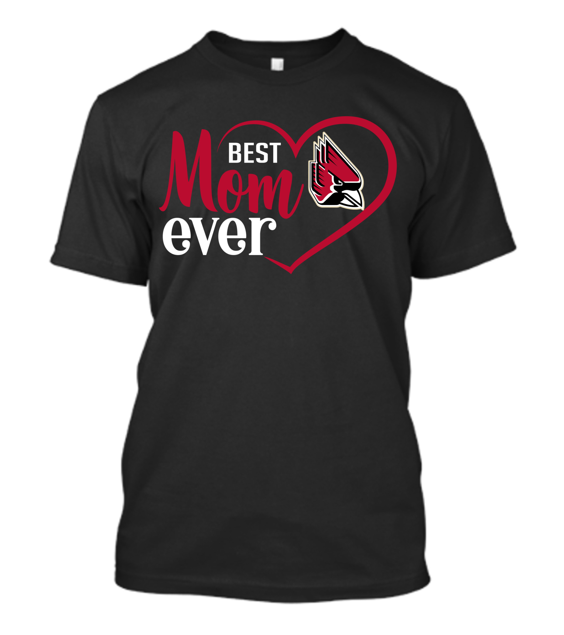 Ball State Cardinals Best Mom Ever Heart T-Shirt