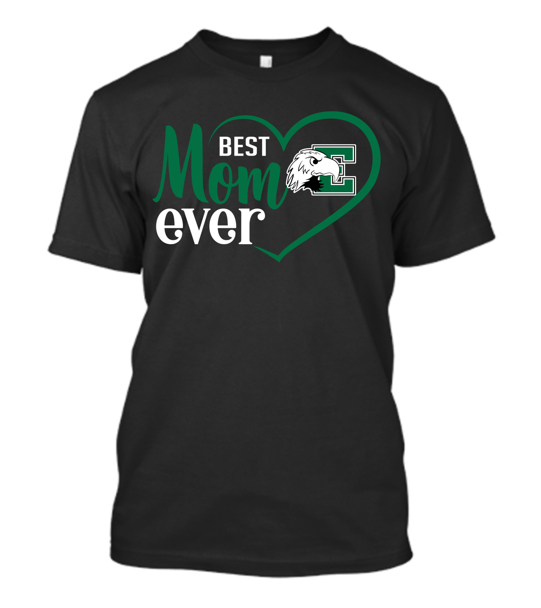 Eastern Michigan Eagles Best Mom Ever Heart Design With E Logo And Eagle T-Shirt